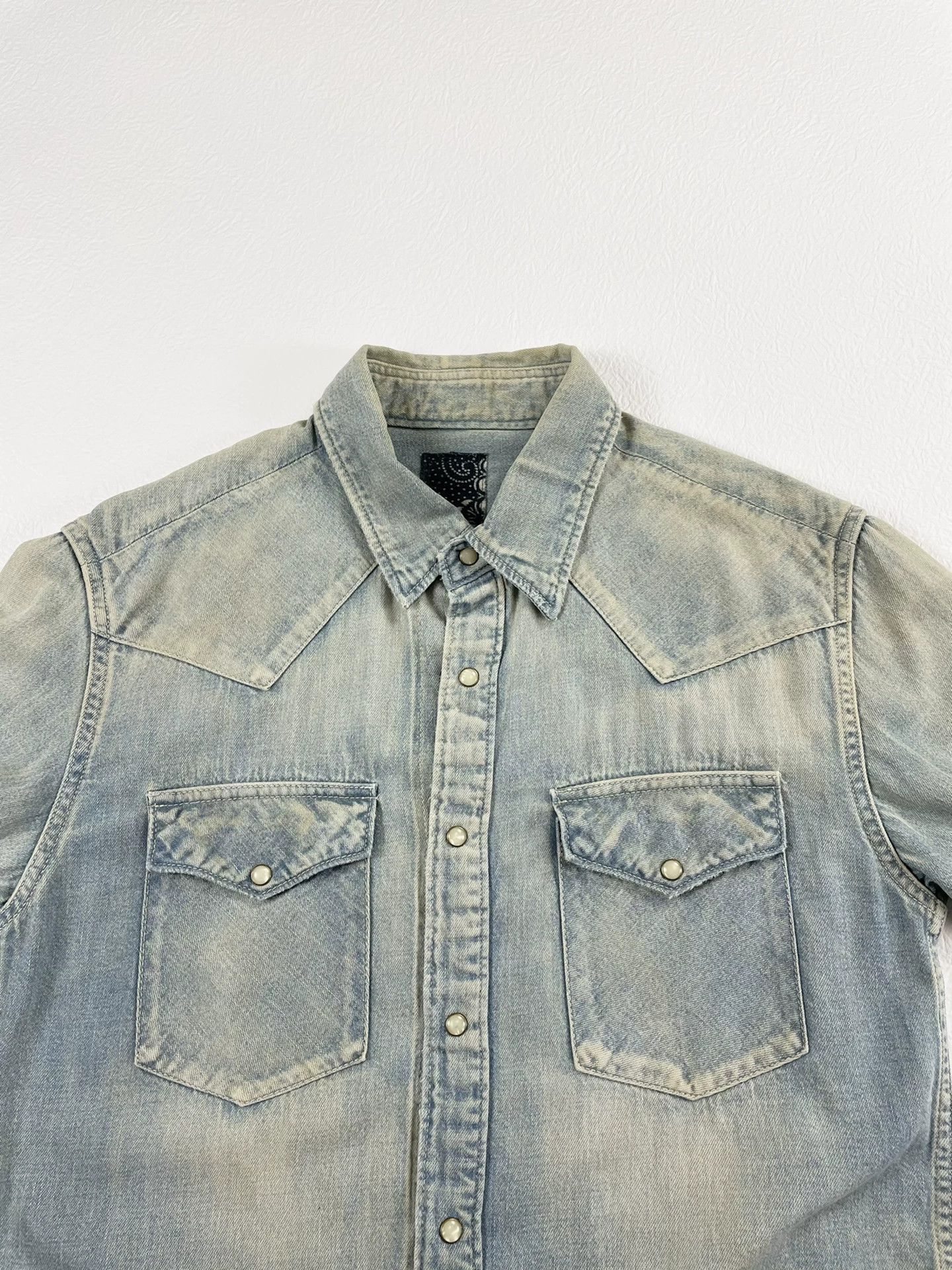 Visvim Mud Dyed Blue Denim Button-Up Shirt Size US S / EU 44-46 / 1 - 8 Thumbnail