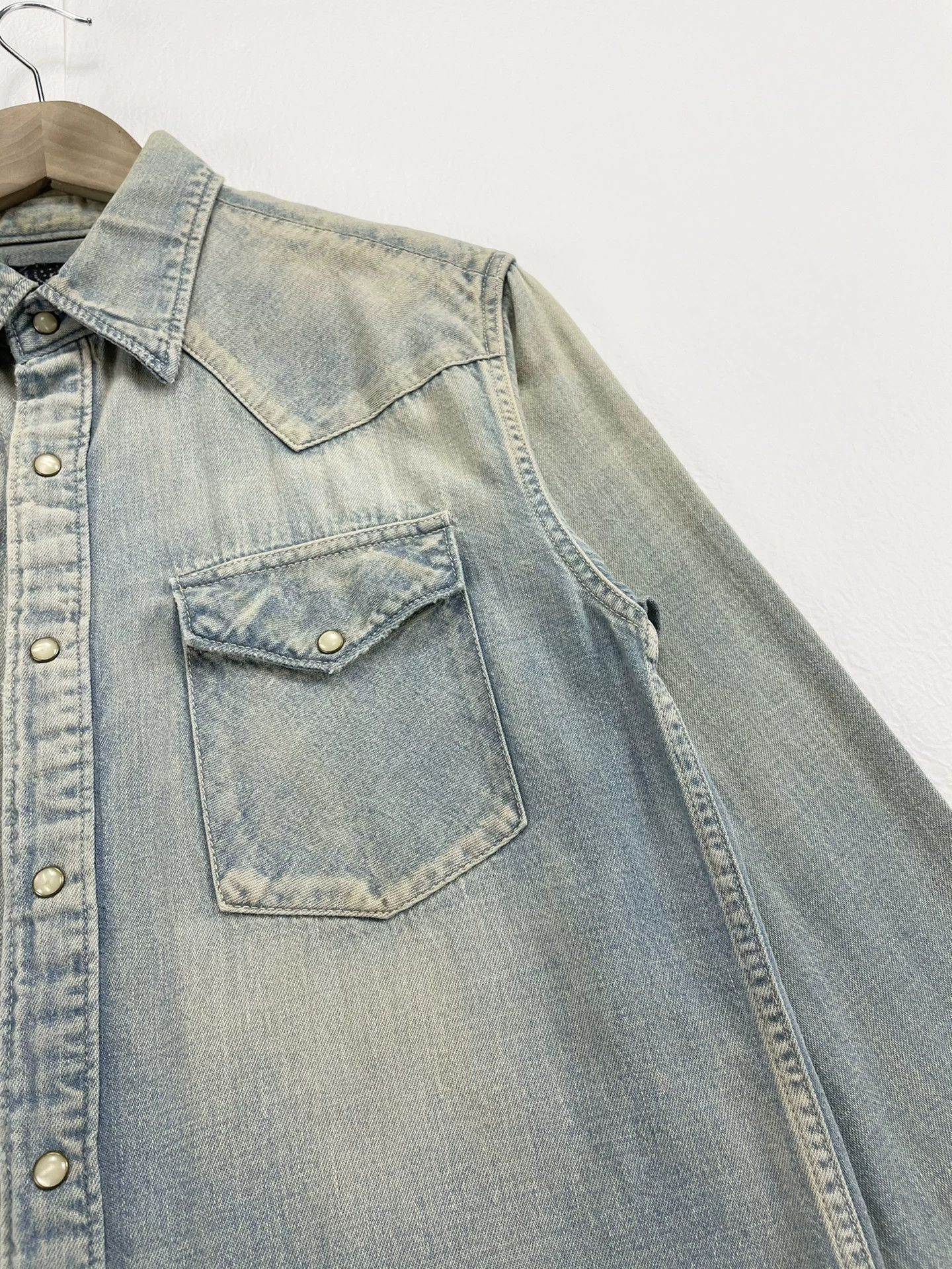 Visvim Mud Dyed Blue Denim Button-Up Shirt Size US S / EU 44-46 / 1 - 4 Thumbnail
