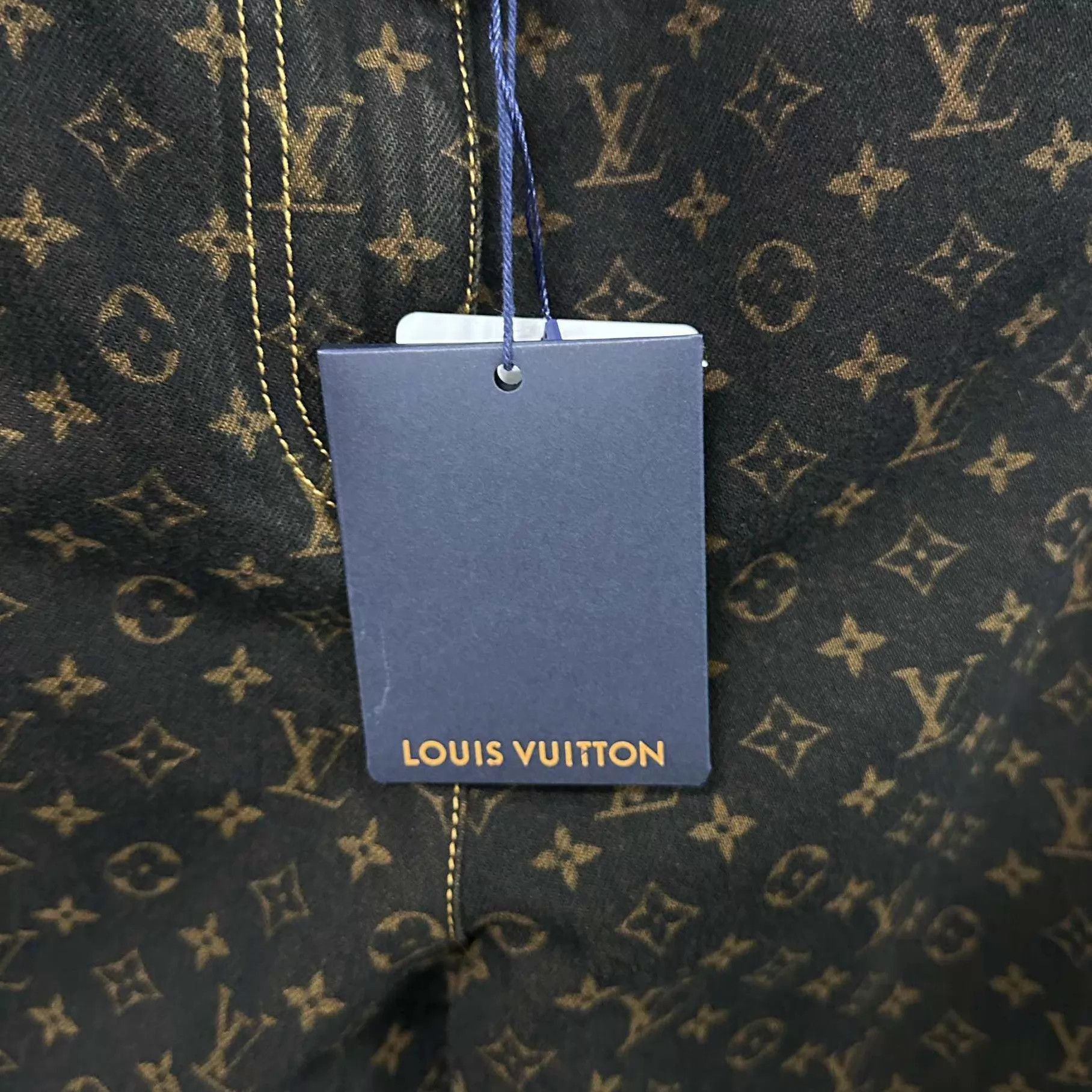 Louis Vuitton Wide Leg Jeans with Monogram Print Size US 34 / EU 50 - 4 Thumbnail