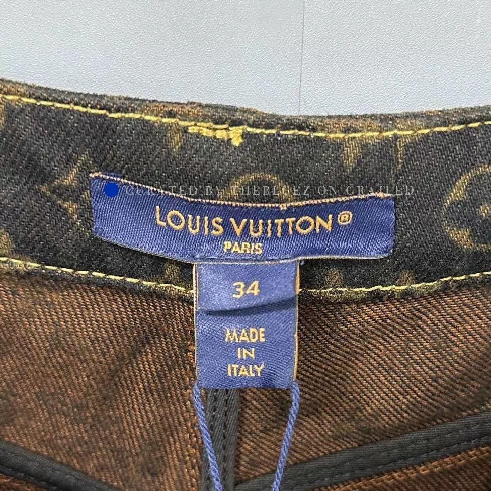 Louis Vuitton Wide Leg Jeans with Monogram Print Size US 34 / EU 50 - 5 Thumbnail