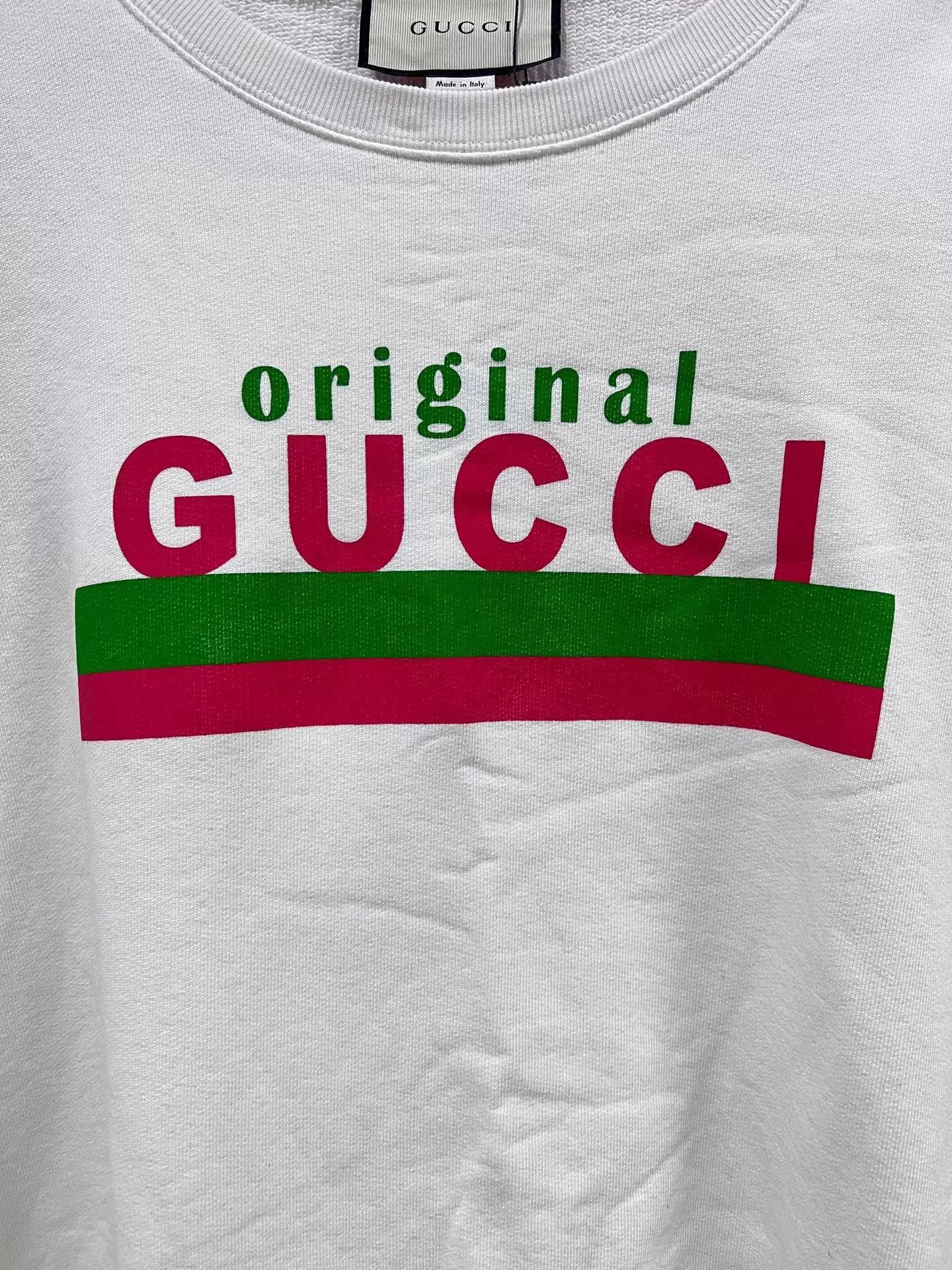 Gucci GG Stripe Print Sweatshirt in White Size US XS / EU 42 / 0 - 3 Thumbnail