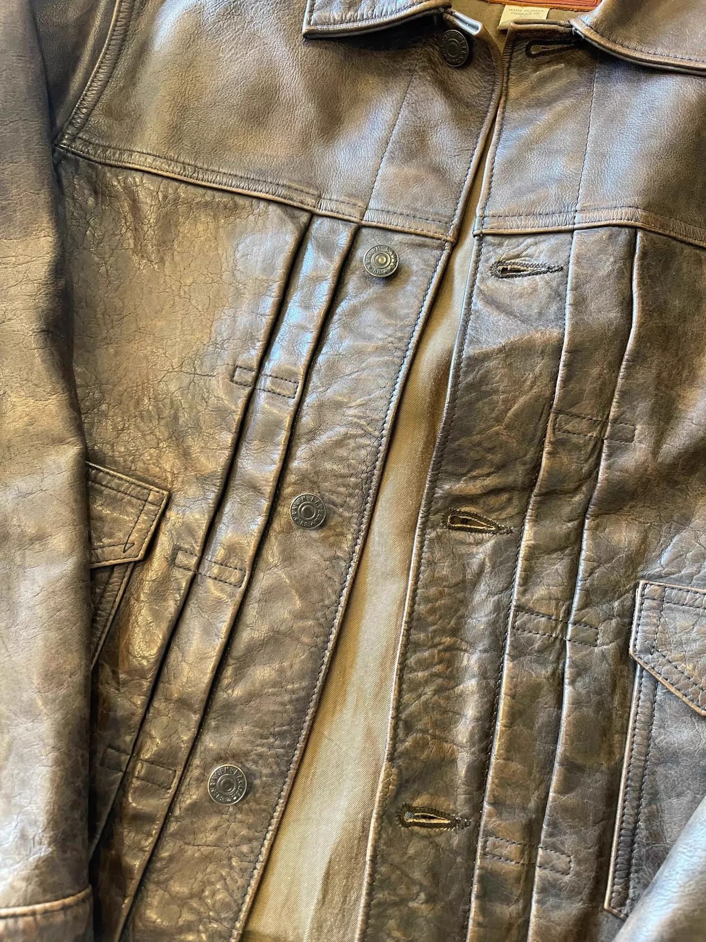 RRL Ralph Lauren Like New Brown Cowhide Leather Jacket Size US S / EU 44-46 / 1 - 4 Thumbnail