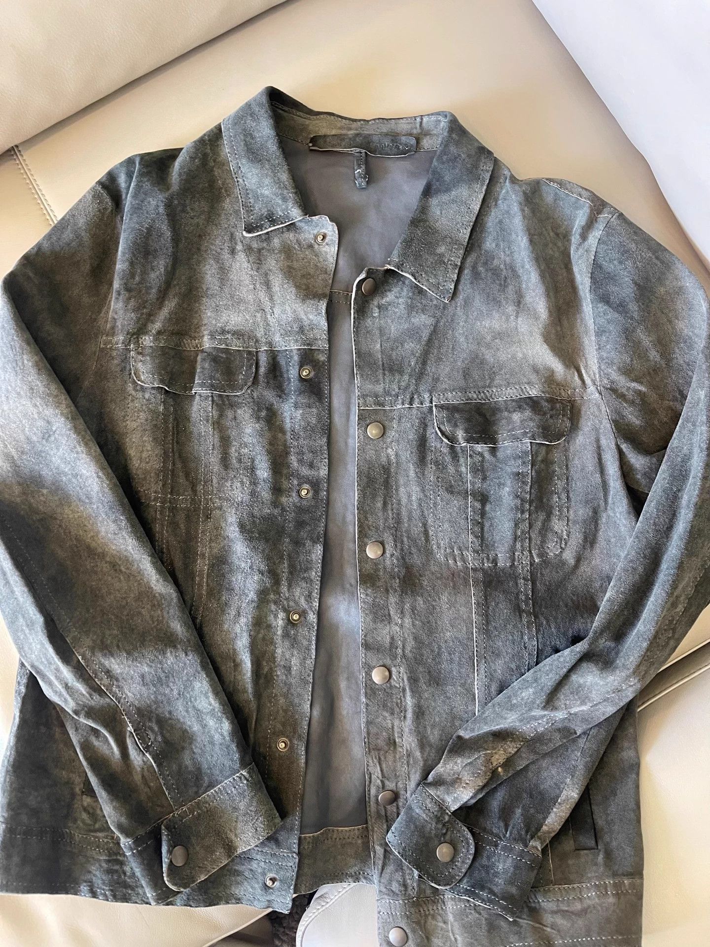 Salvatore Santoro Washed Gray Thin Leather Jacket Size US M / EU 48-50 / 2 - 2 Thumbnail