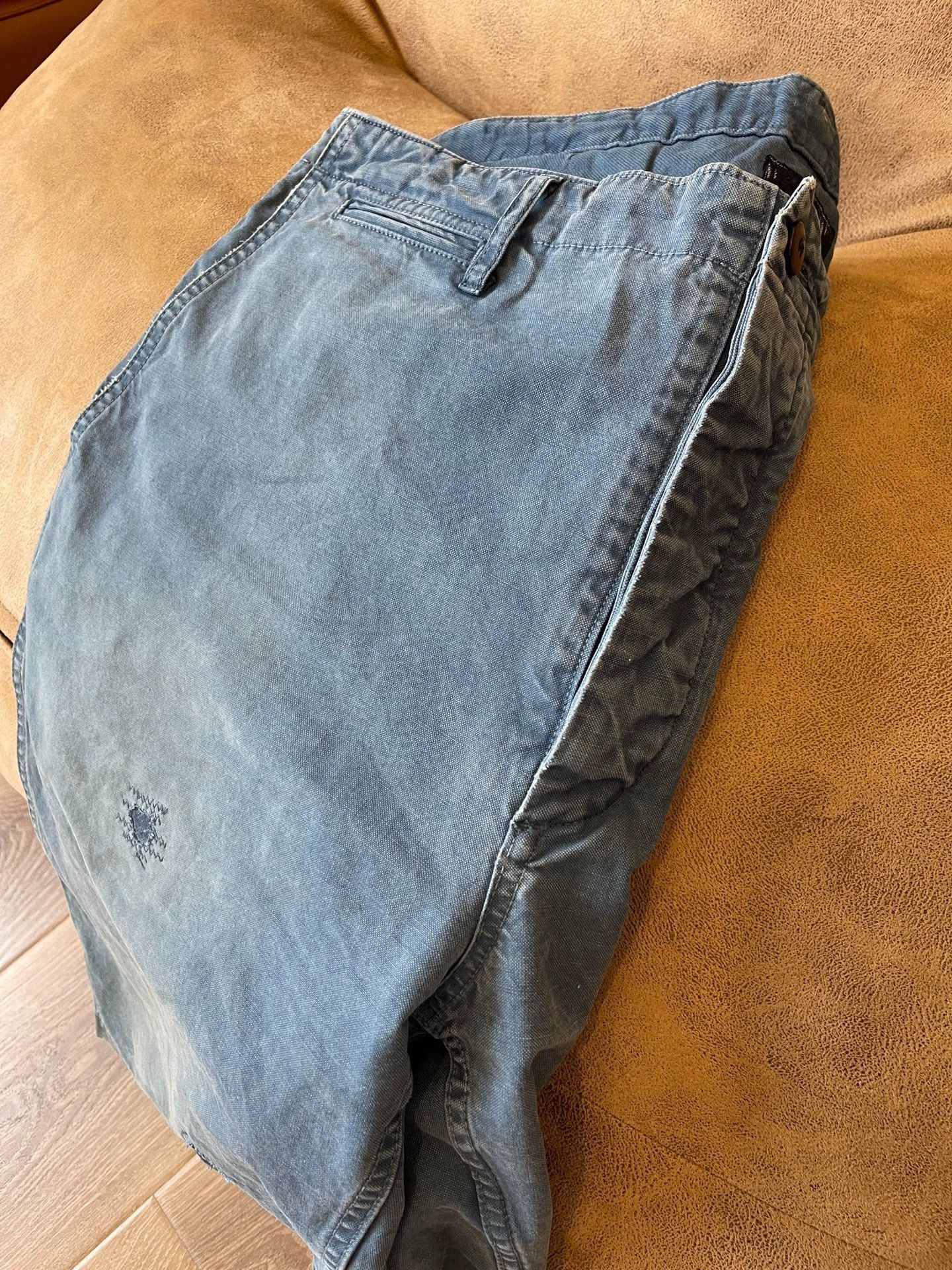 Visvim Indigo Destroyed Chino Shorts Size US 36 / EU 52 - 3 Thumbnail