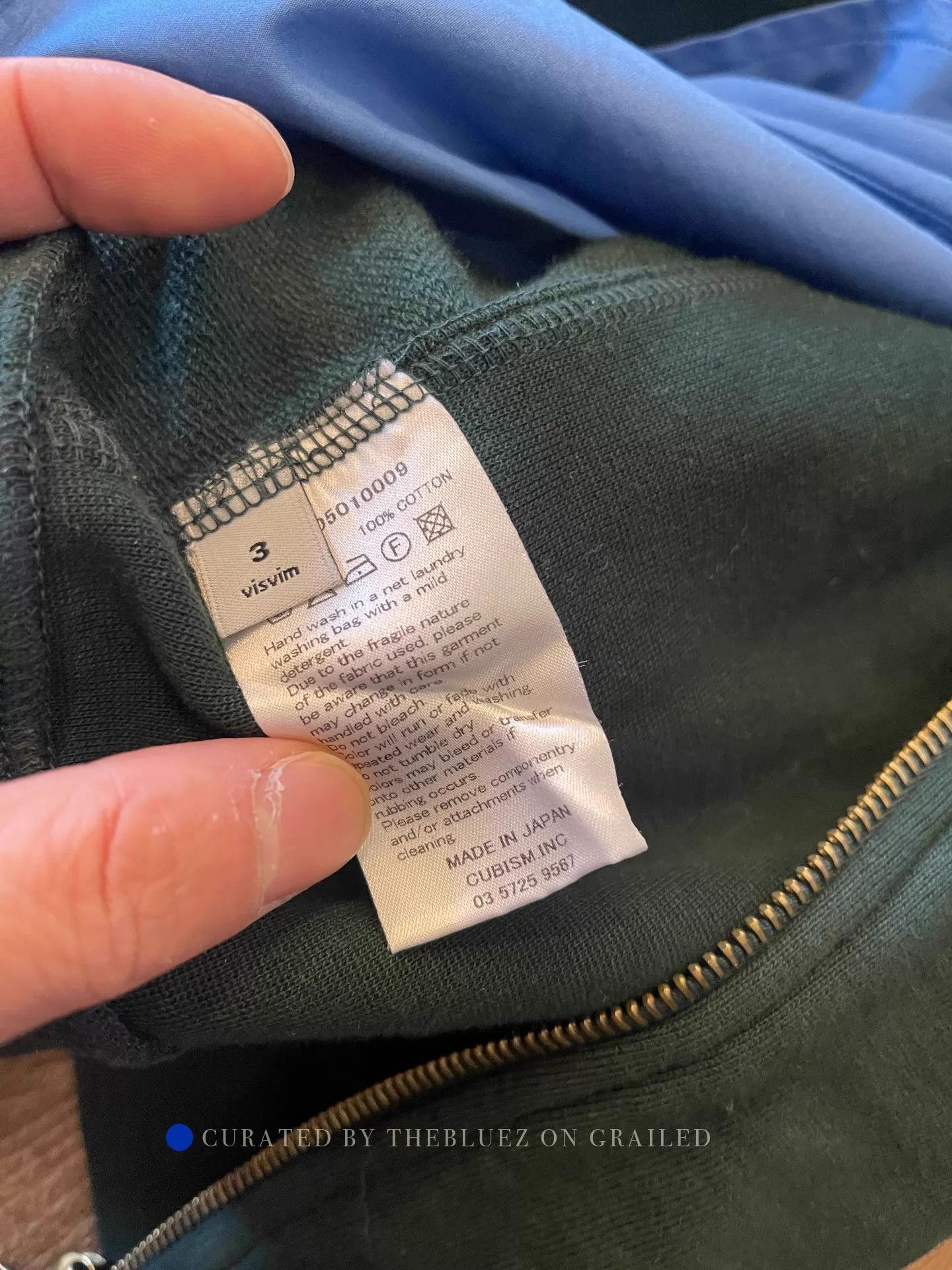 Visvim Green Zip-Up Hoodie with Brass Zipper Size US L / EU 52-54 / 3 - 6 Thumbnail
