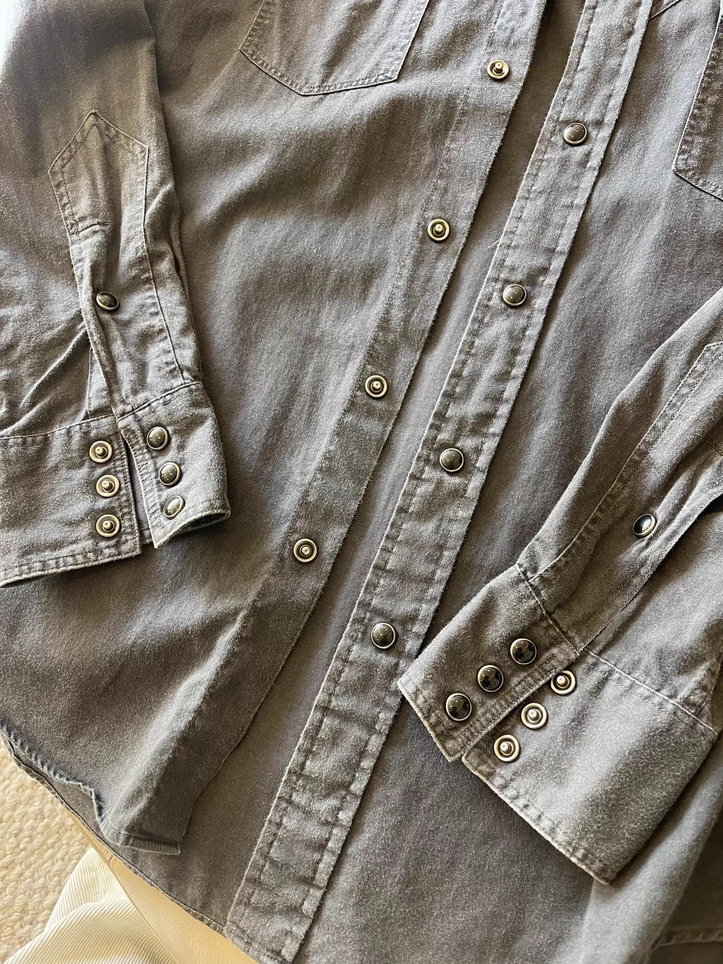 RRL Ralph Lauren Distressed Black Western Button-Up Shirt Size US S / EU 44-46 / 1 - 7 Thumbnail