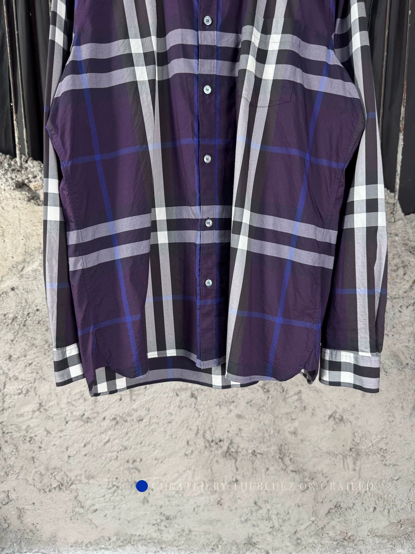 Burberry Stylish Long Sleeve Shirt in Purple Size US XL / EU 56 / 4 - 4 Thumbnail