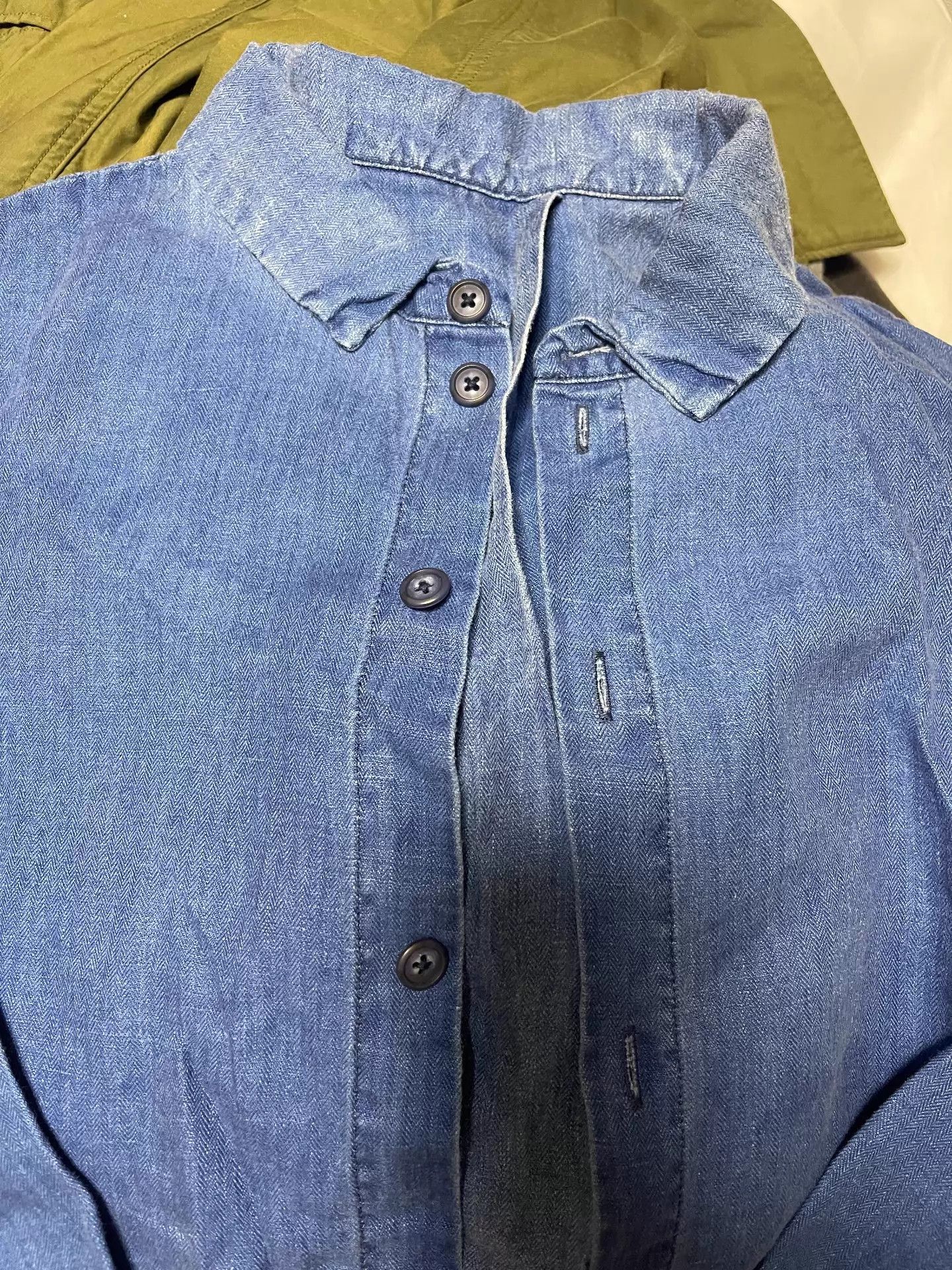 Porter Classic Indigo Linen Button-Up Shirt Size US M / EU 48-50 / 2 - 3 Thumbnail