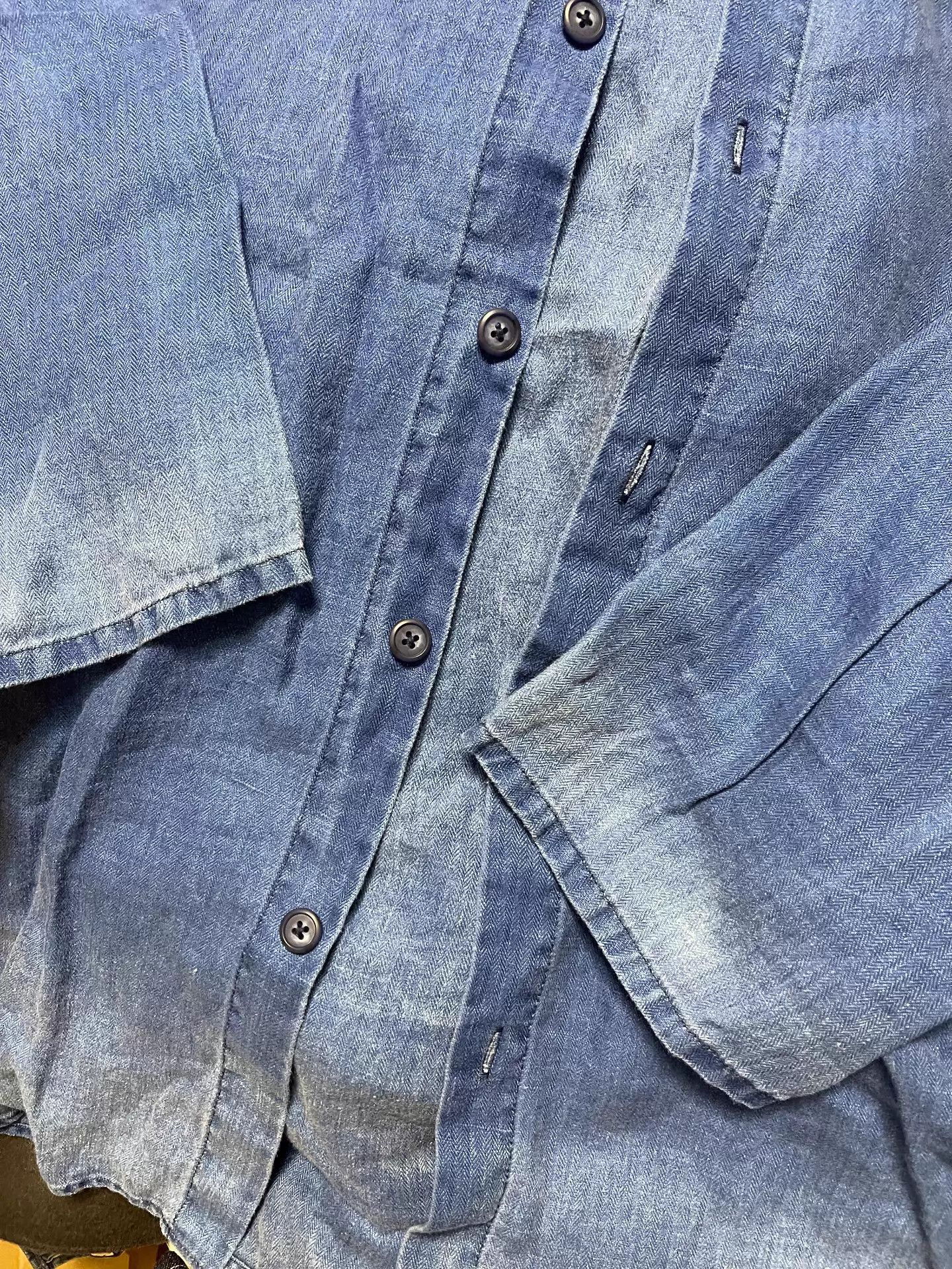 Porter Classic Indigo Linen Button-Up Shirt Size US M / EU 48-50 / 2 - 5 Thumbnail