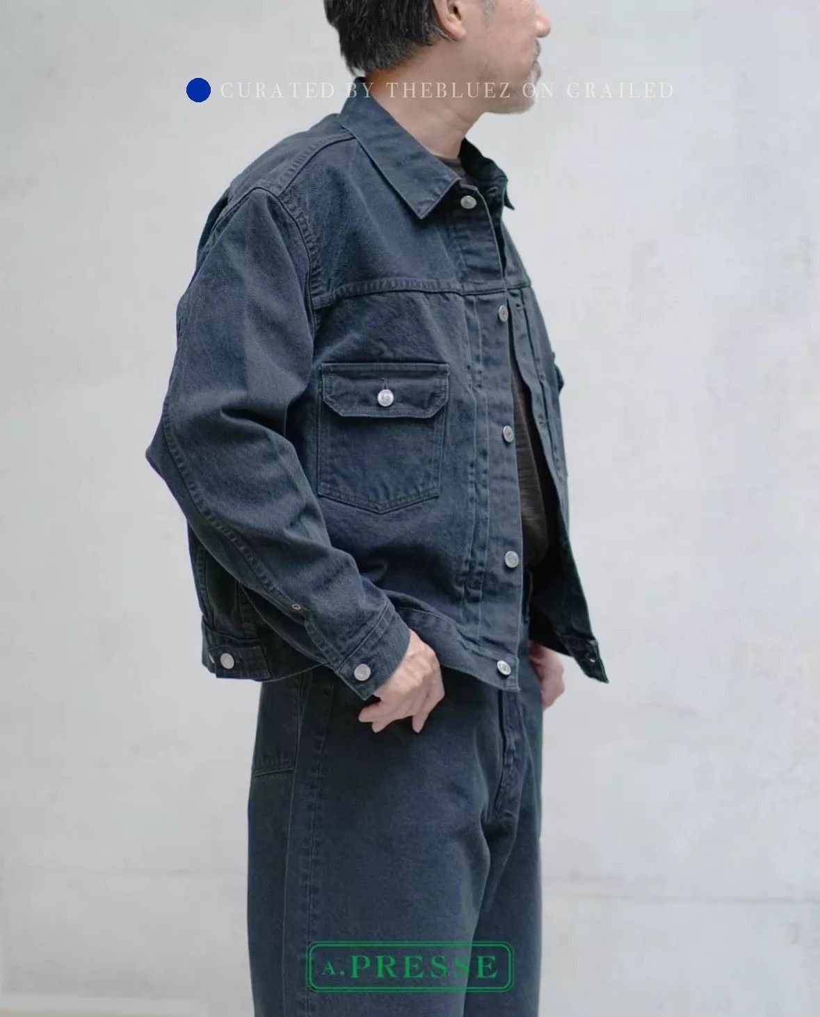 A.PRESSE Washed Blue Denim Jacket Size M Size US M / EU 48-50 / 2 - 5 Thumbnail