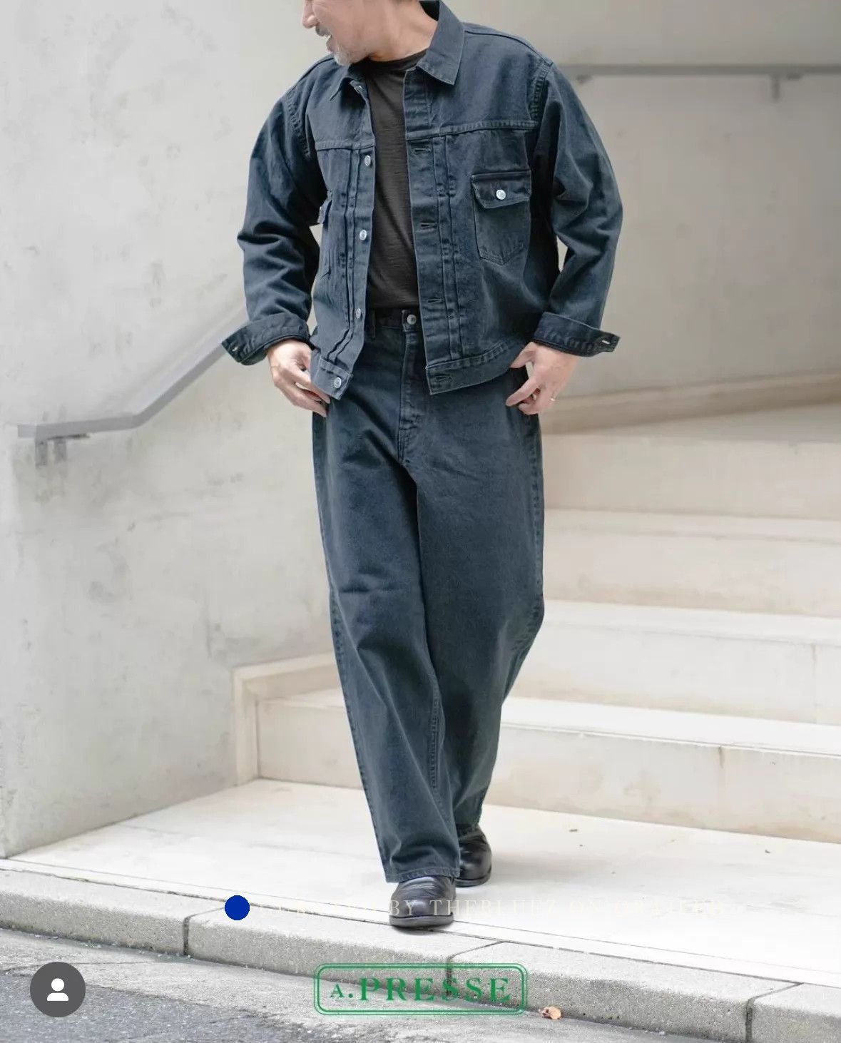 A.PRESSE Washed Blue Denim Jacket Size M Size US M / EU 48-50 / 2 - 4 Thumbnail