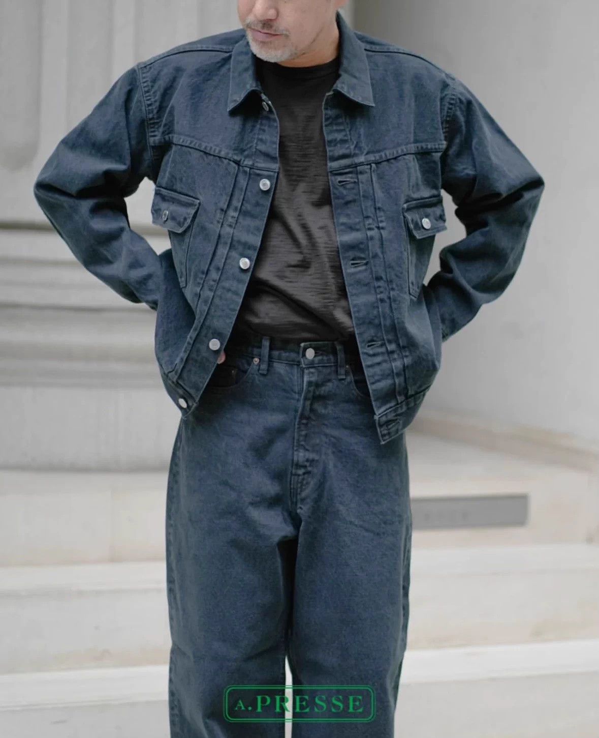 A.PRESSE Washed Blue Denim Jacket Size M Size US M / EU 48-50 / 2 - 7 Thumbnail