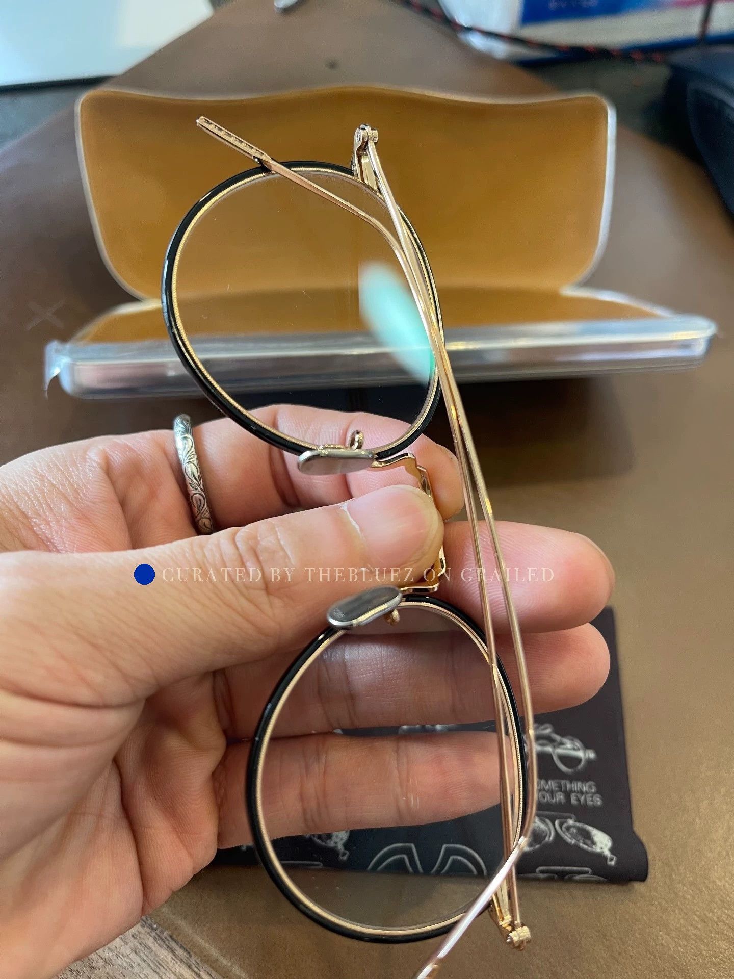 Eyevan 7285 Lightweight Black Gold Frame Glasses Size ONE SIZE - 8 Thumbnail