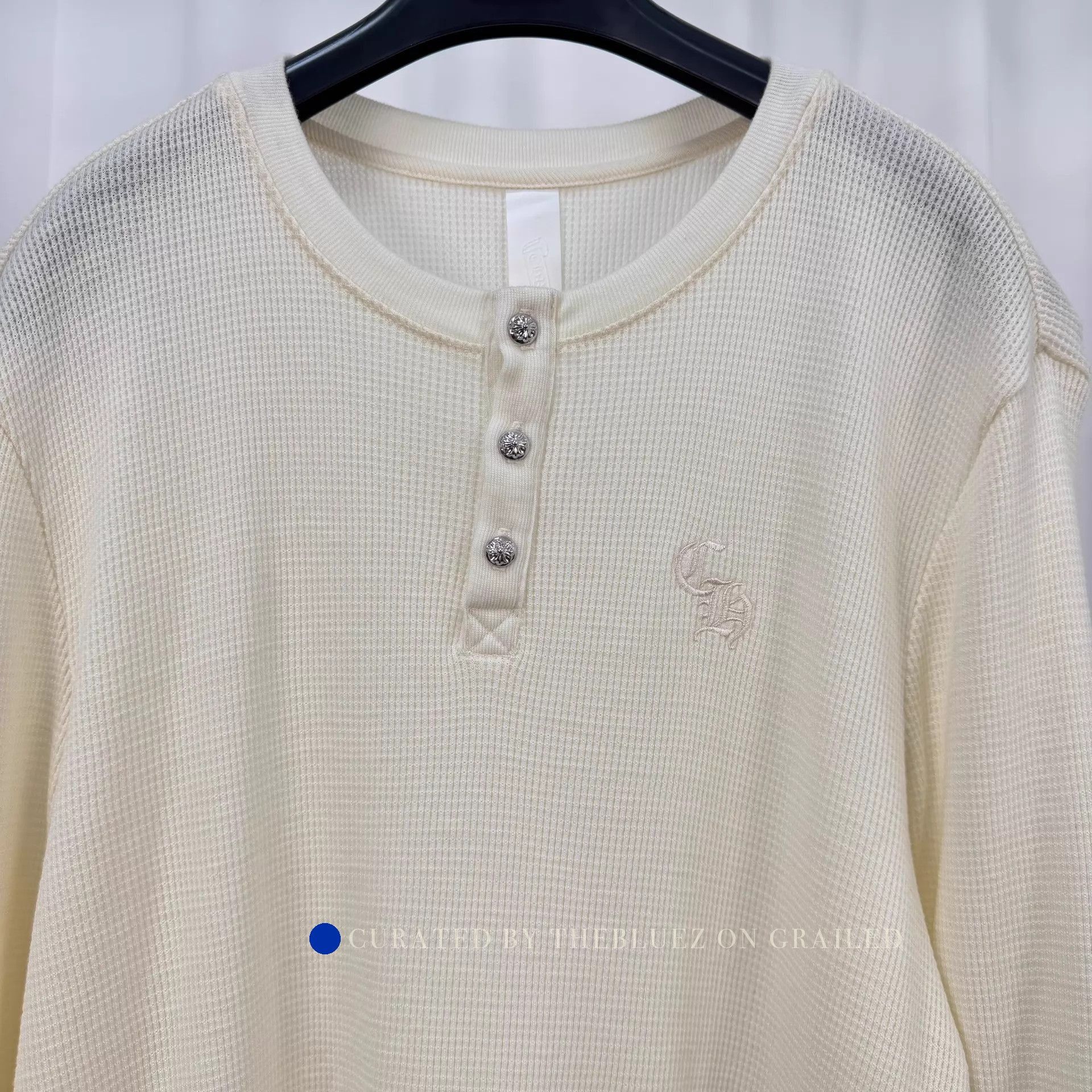 Chrome Hearts Beige Waffle Long Sleeve T-Shirt with Buttons Size US XL / EU 56 / 4 - 3 Thumbnail