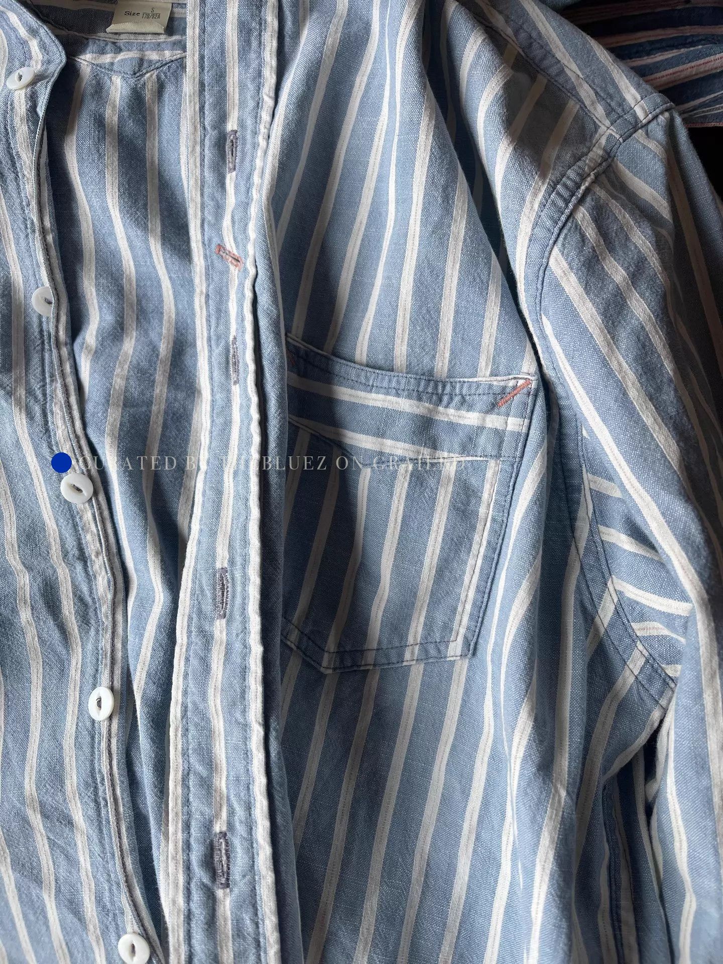 RRL Ralph Lauren Light Blue Vertical Stripe Western Shirt Size US S / EU 44-46 / 1 - 3 Thumbnail