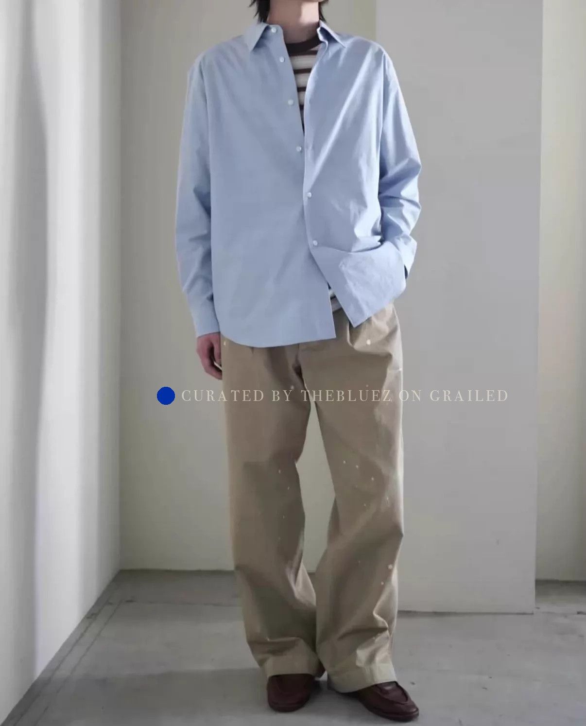 Auralee Washed Multi Chambray Long Sleeve Shirt Size US XL / EU 56 / 4 - 3 Thumbnail