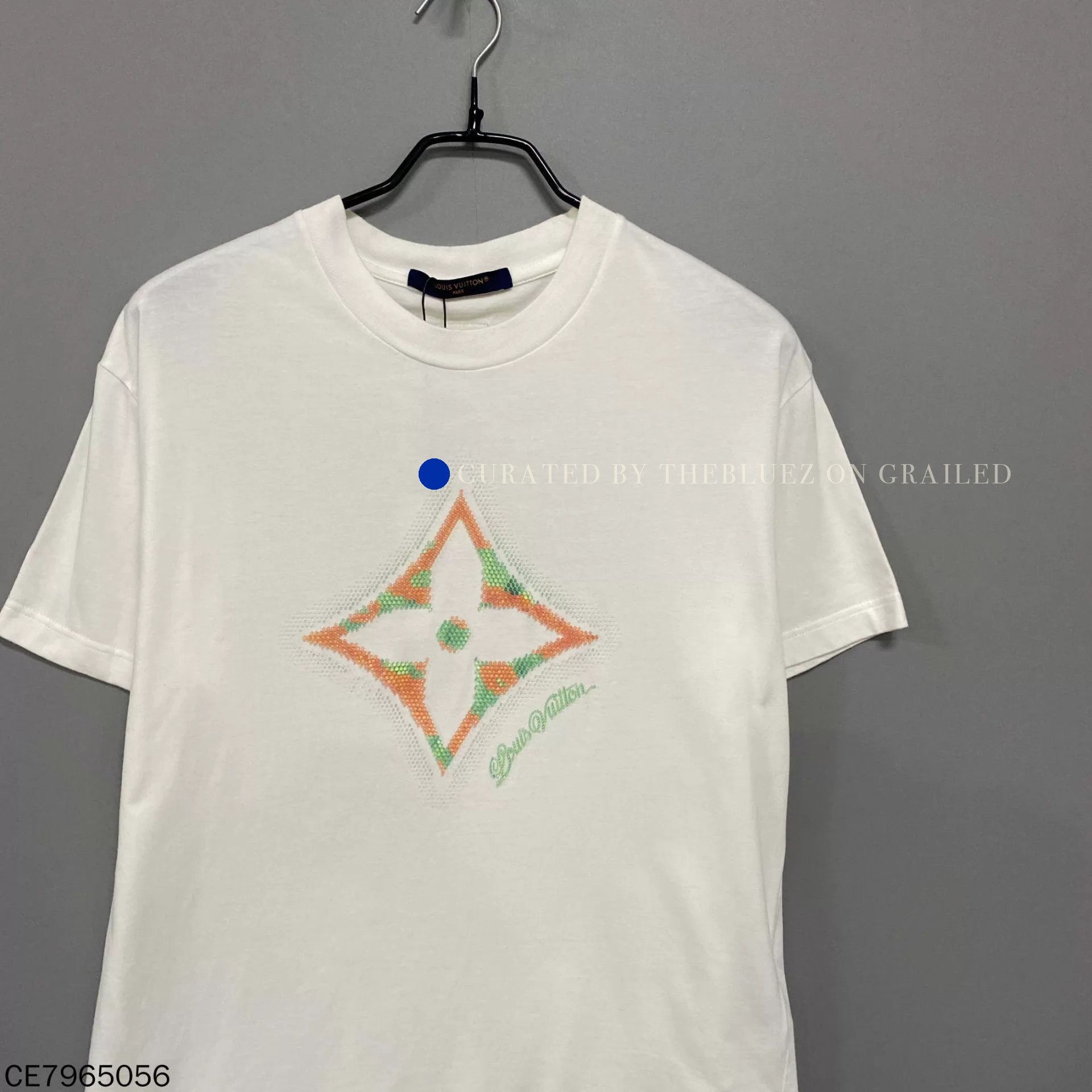 Louis Vuitton White Crystal Logo Short Sleeve Tee - Size XS Size US XS / EU 42 / 0 - 2 Thumbnail