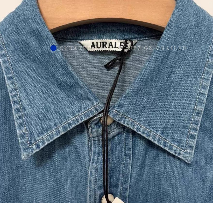 Auralee Light Blue Selvedge Denim Button-Up Shirt Size US XXL / EU 58 / 5 - 2 Thumbnail