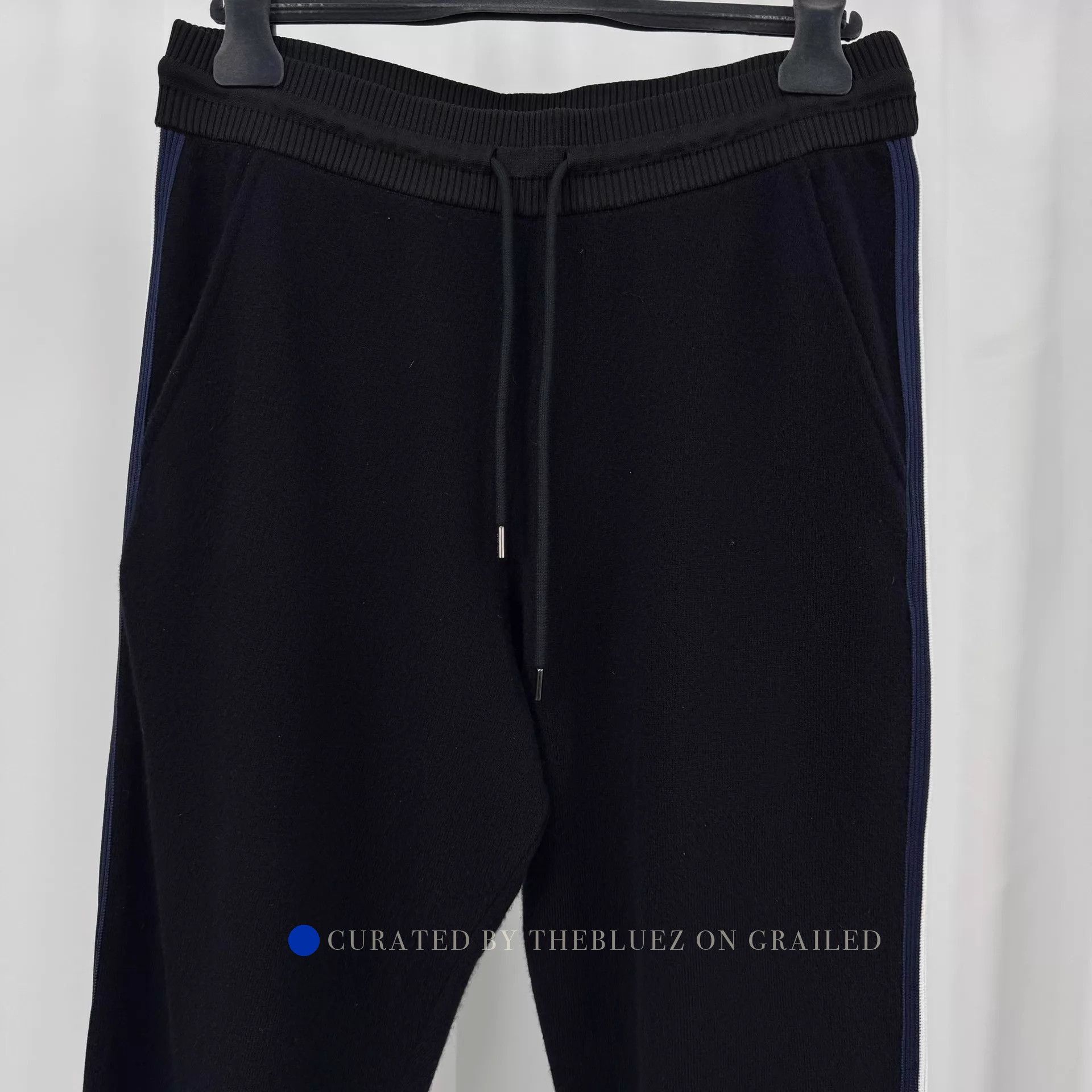 Moncler Black Knit Striped Joggers Size US 34 / EU 50 - 3 Thumbnail