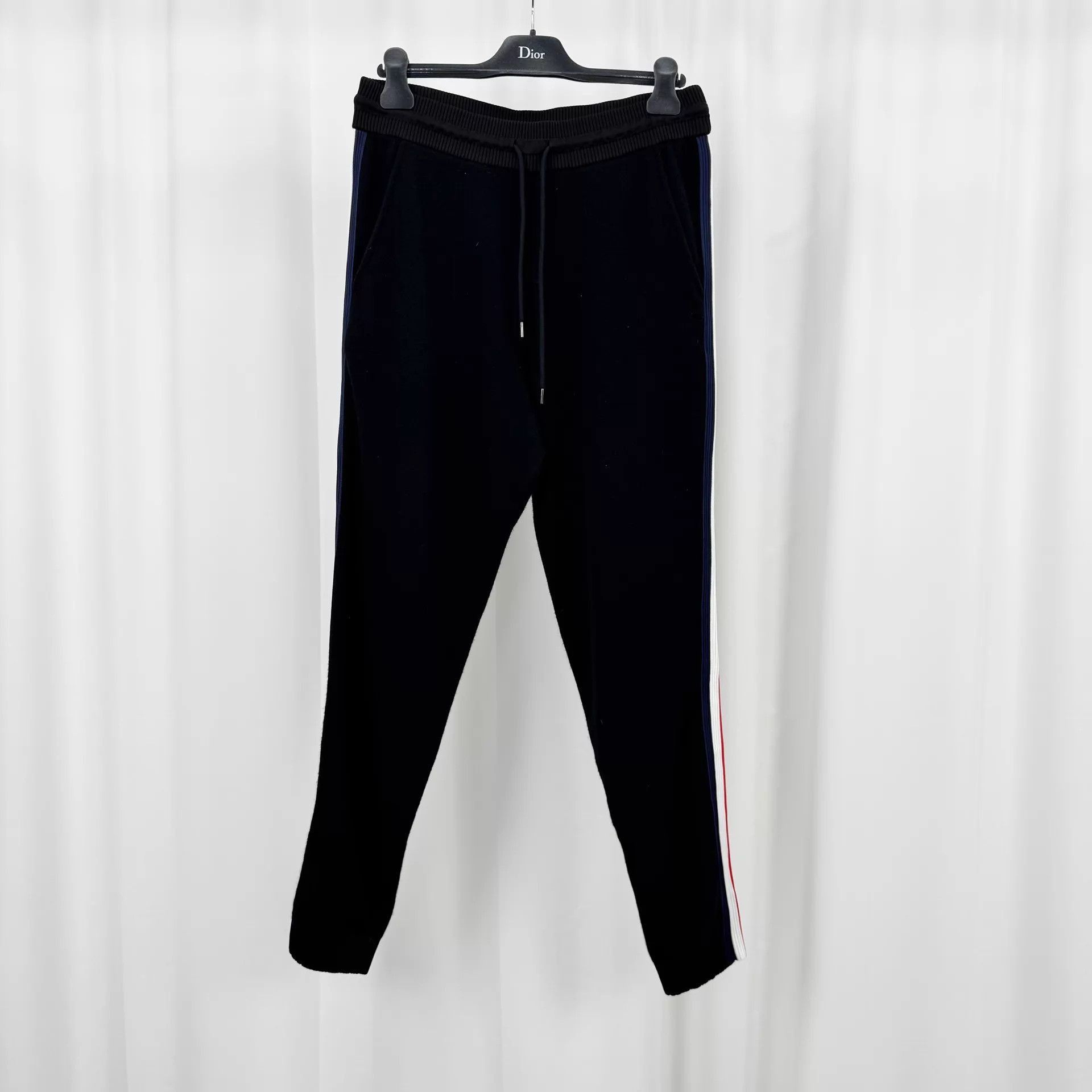 Moncler Black Knit Striped Joggers Size US 34 / EU 50 - 2 Thumbnail