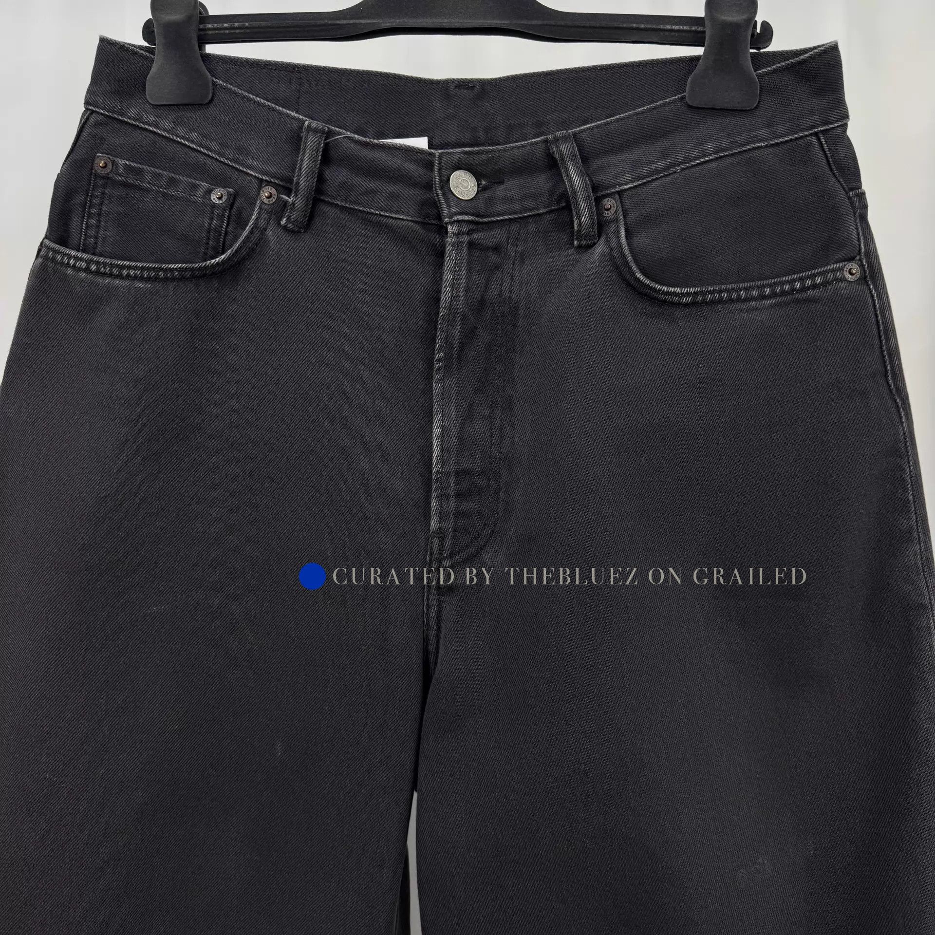 Acne Studios Black Washed Cropped Pants, Size 32 Size US 32 / EU 48 - 3 Thumbnail