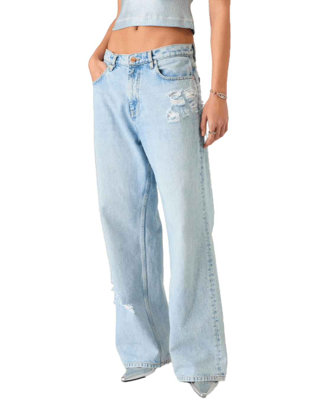 Casablanca Light Wash Graffiti Denim Jeans Size US 28 / EU 44 - 2 Thumbnail