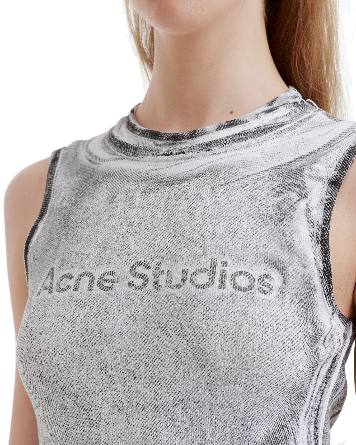 Acne Studios Acne Studios Distressed Printed Sleeveless Tank Top Size S / US 4 / IT 40 - 5 Thumbnail