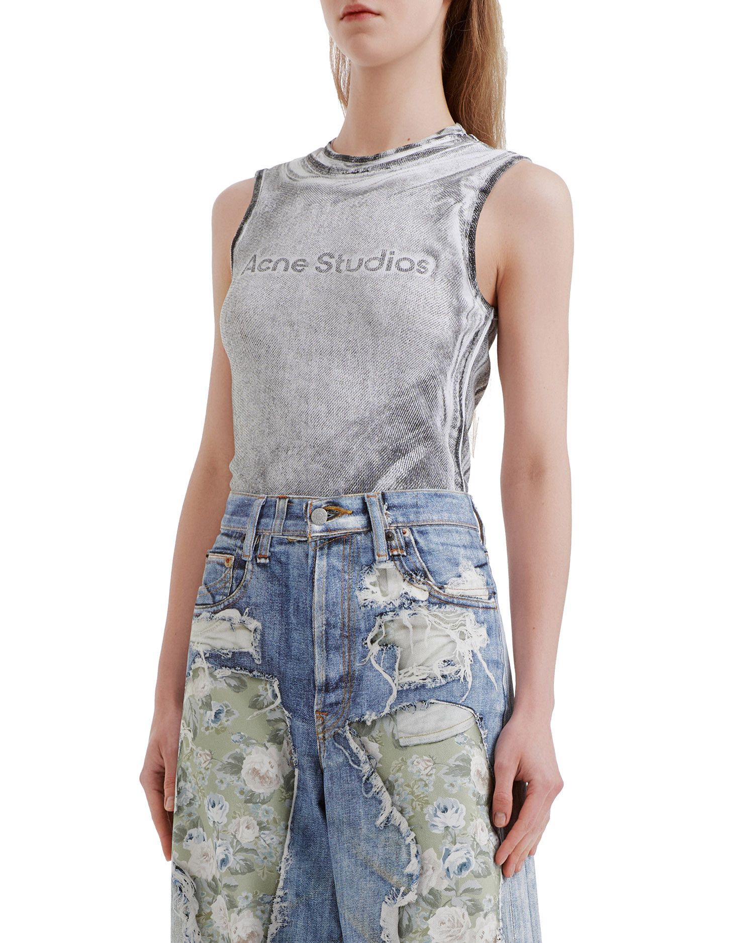 Acne Studios Acne Studios Distressed Printed Sleeveless Tank Top Size S / US 4 / IT 40 - 3 Thumbnail