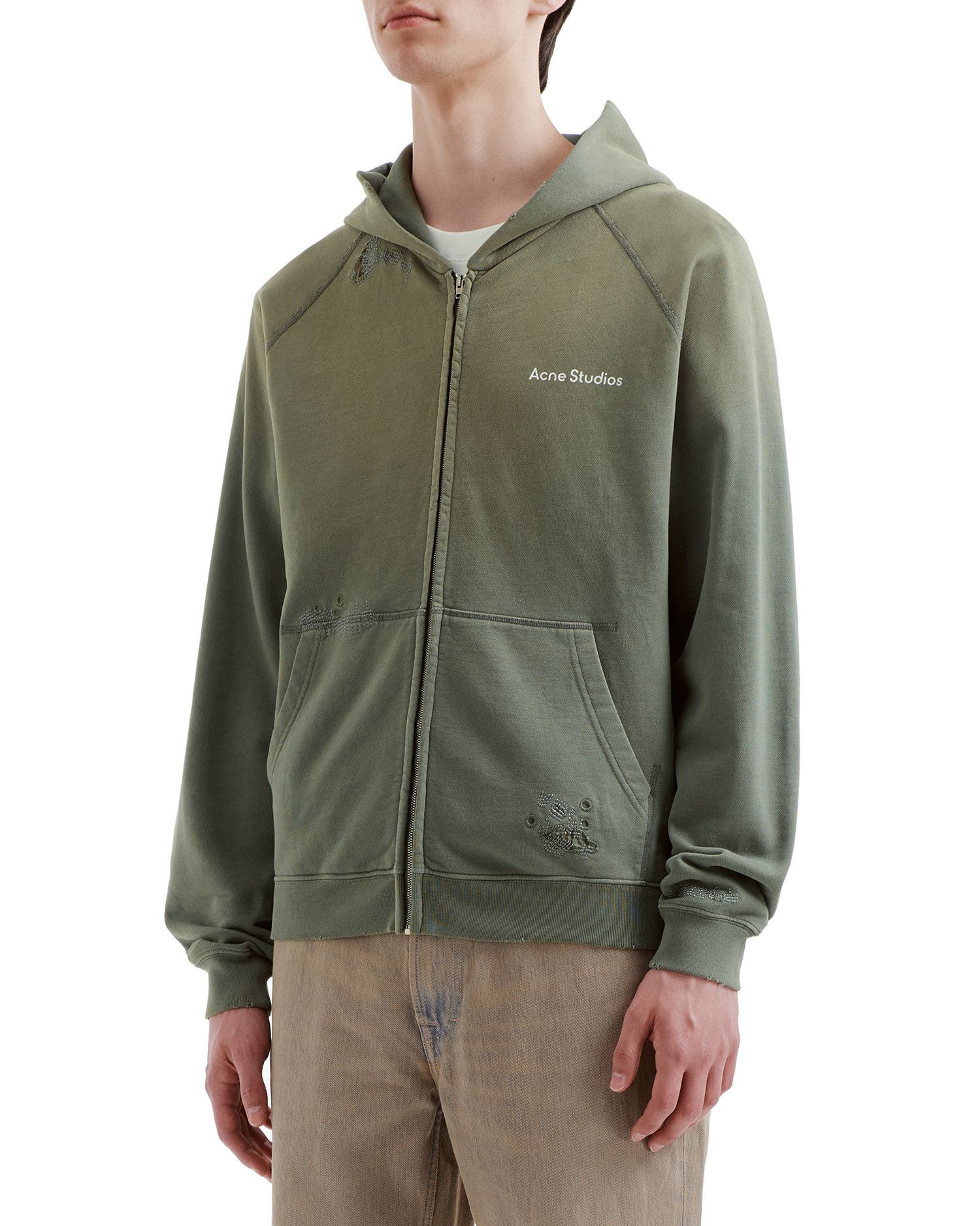 Acne Studios Acne Studios Ripped Patched Dice Decorative Hooded Sweats... Size US XXS / EU 40 - 3 Thumbnail