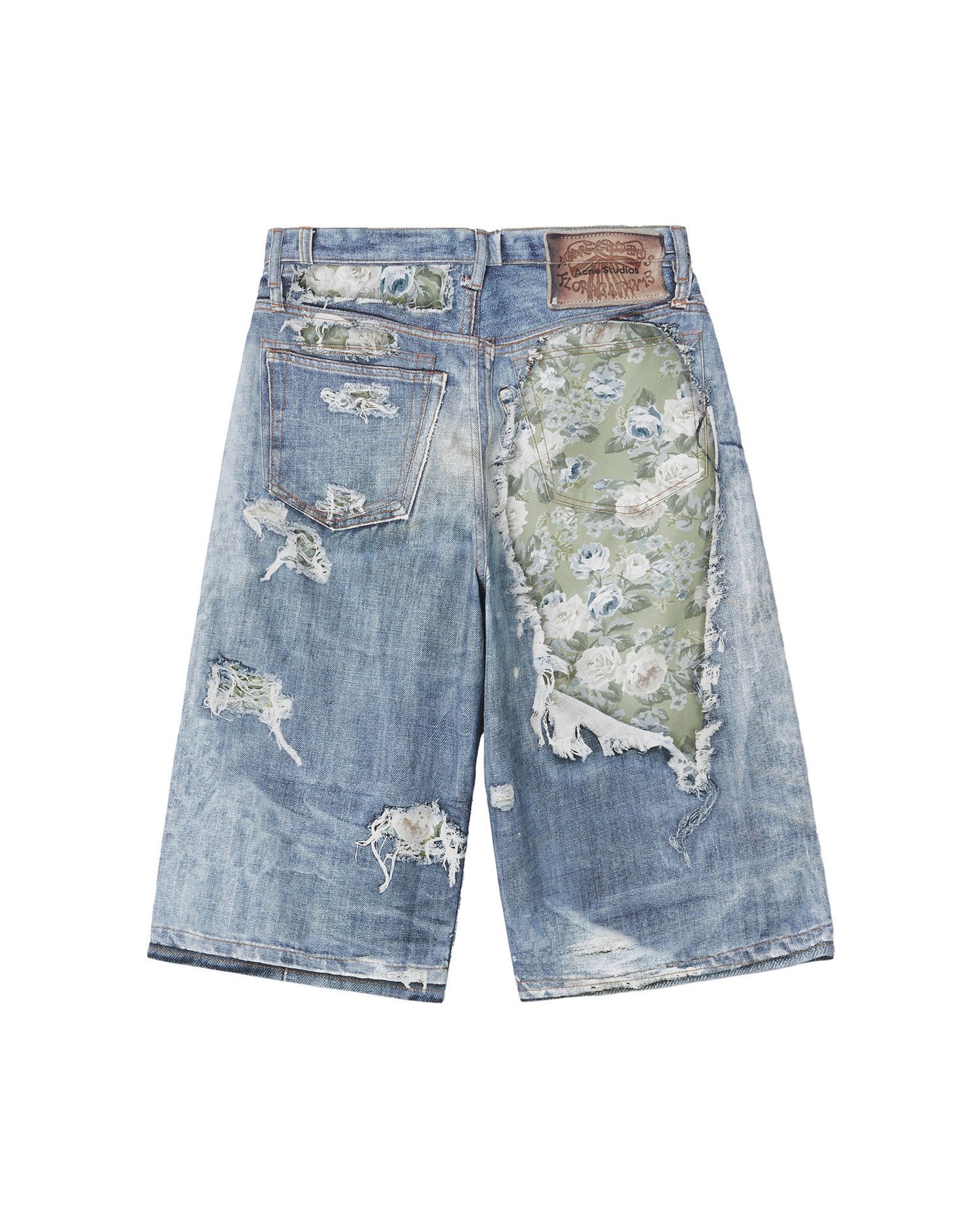 Acne Studios Acne Studios Ripped Floral Pieced Applied Denim Shorts Size US 30 / EU 46 - 6 Thumbnail