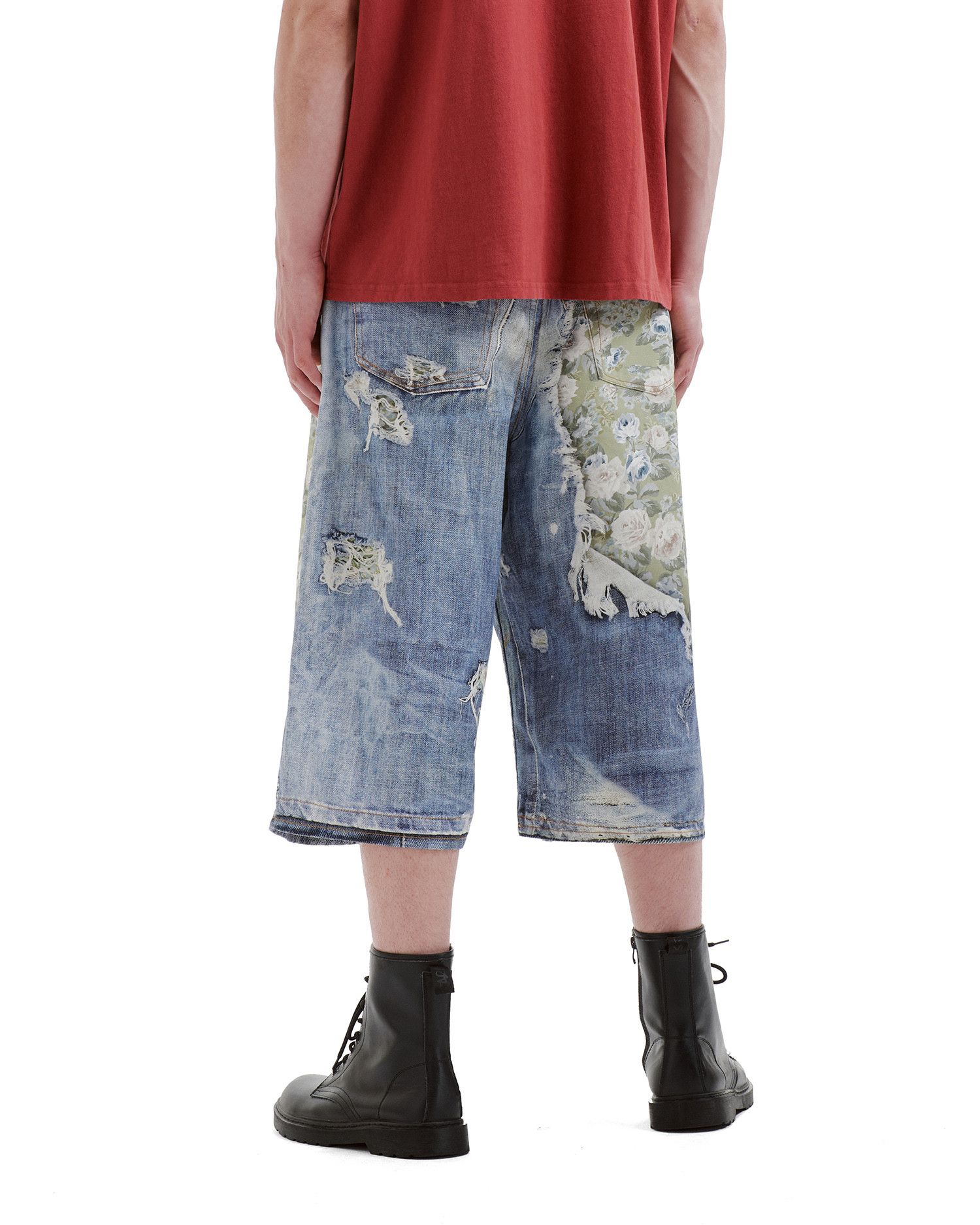 Acne Studios Acne Studios Ripped Floral Pieced Applied Denim Shorts Size US 30 / EU 46 - 4 Thumbnail