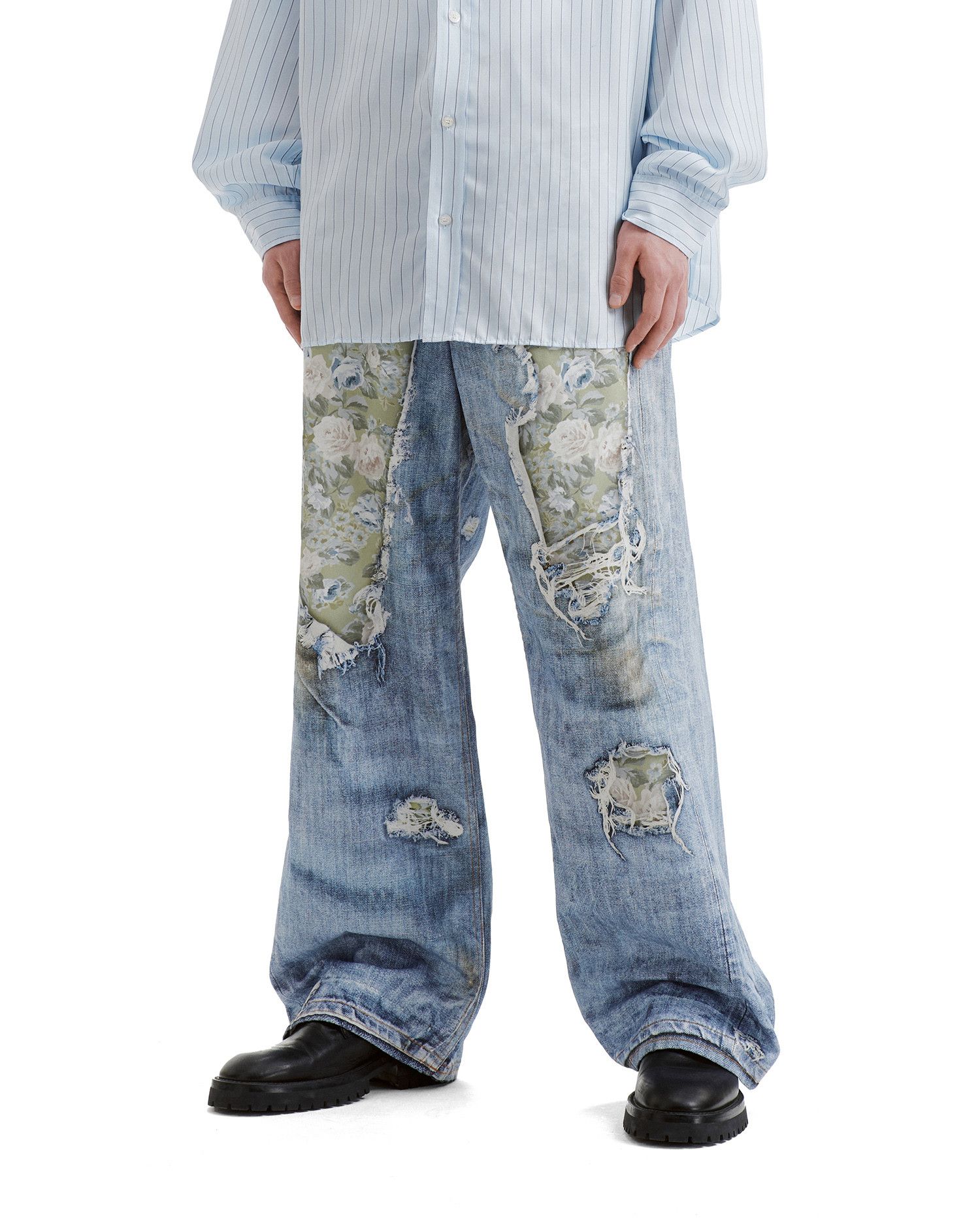Acne Studios Acne Studios Ripped Floral Spliced Design Jeans Size US 30 / EU 46 - 3 Thumbnail