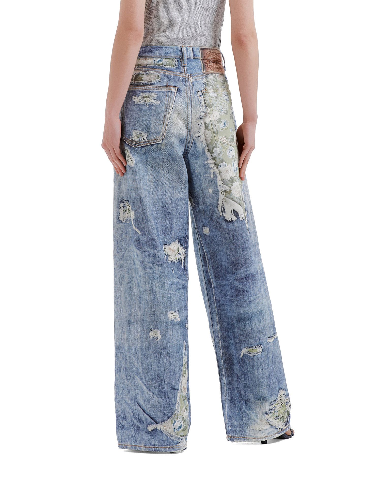 Acne Studios Acne Studios Ripped Floral Spliced Design Jeans Size 26" / US 2 / IT 38 - 4 Thumbnail