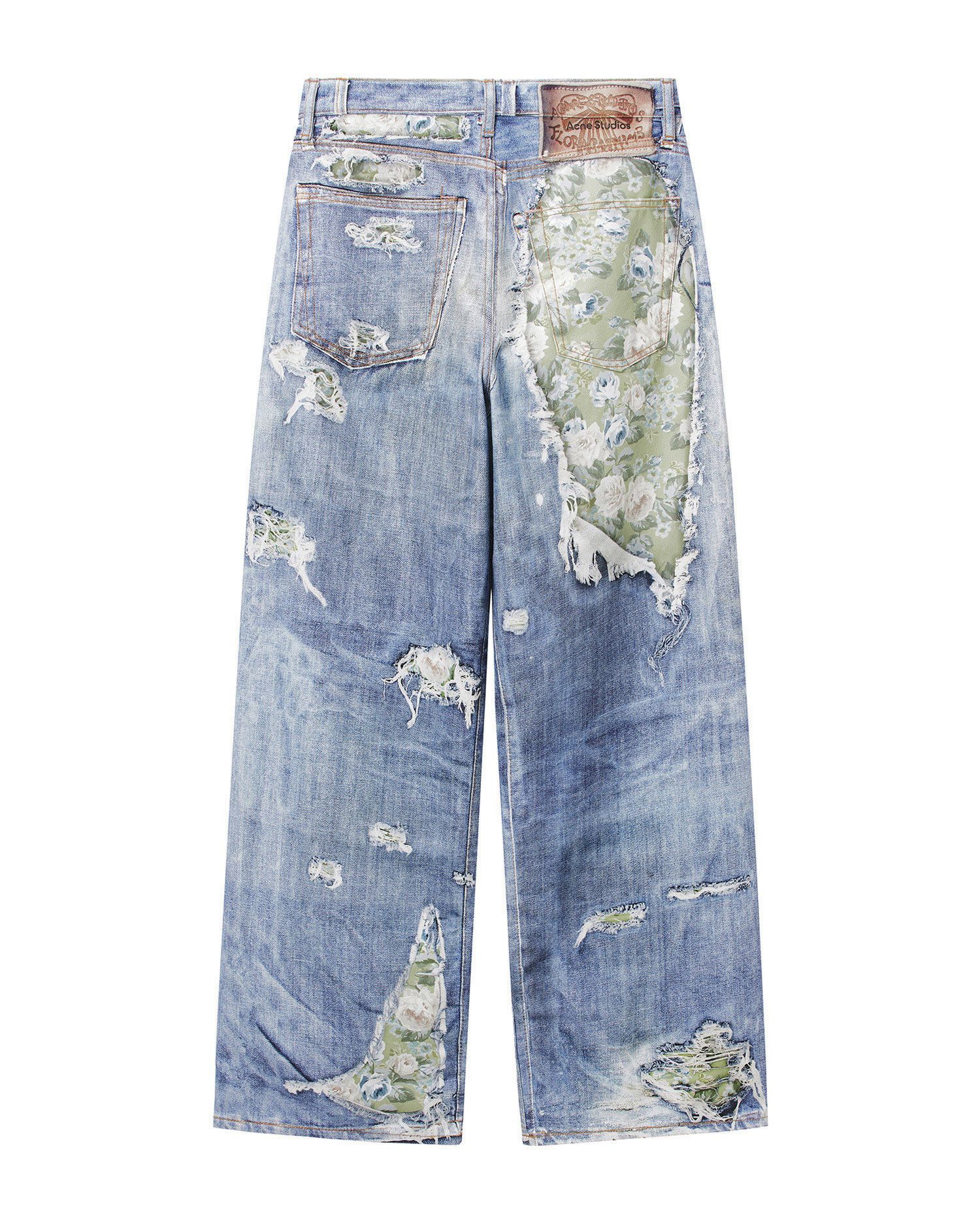 Acne Studios Acne Studios Ripped Floral Spliced Design Jeans Size 24" / US 00 / IT 34 - 6 Thumbnail