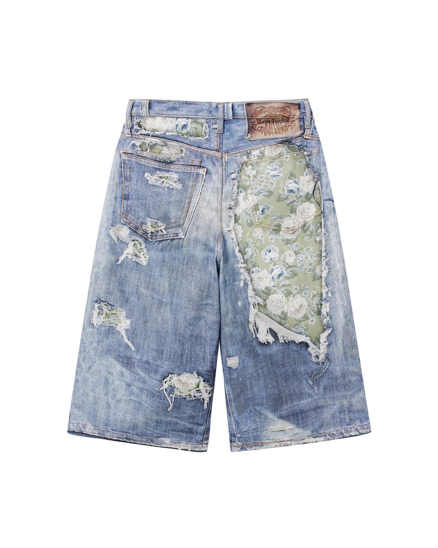 Acne Studios Acne Studios Ripped Floral Pieced Applied Denim Shorts Size 25" / US 0 / IT 36 - 6 Thumbnail
