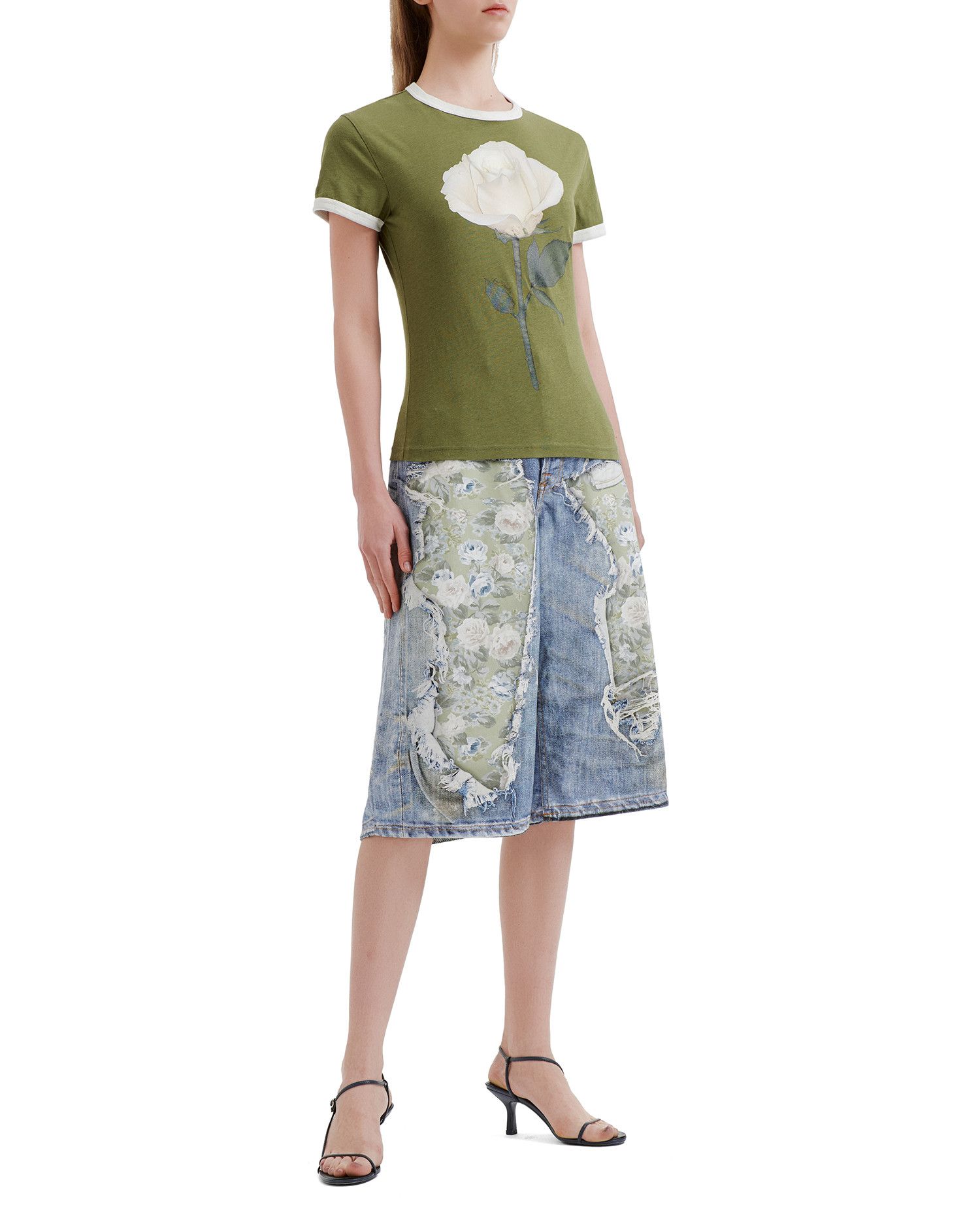 Acne Studios Acne Studios Ripped Floral Pieced Applied Denim Shorts Size 26" / US 2 / IT 38 - 2 Thumbnail