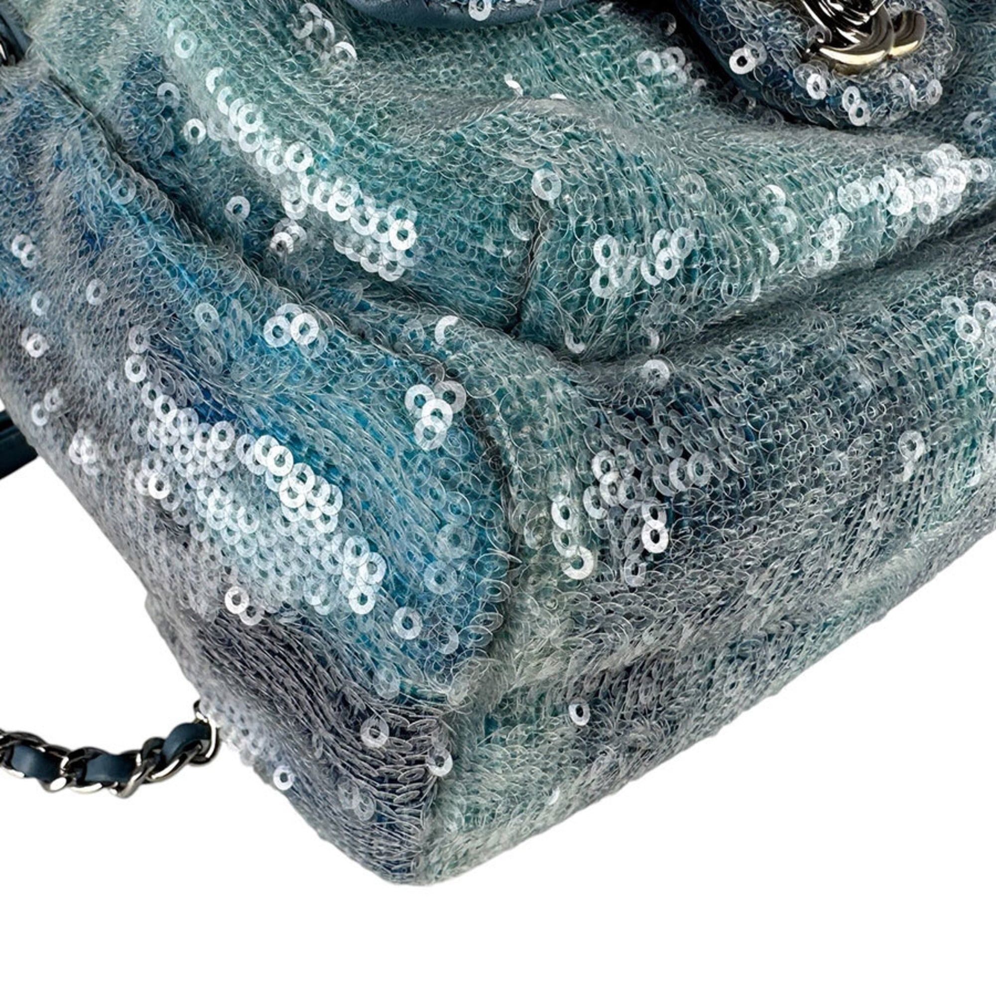 Chanel Chanel Backpack, Sequins, Blue, Women's z9865 Size ONE SIZE - 8 Thumbnail