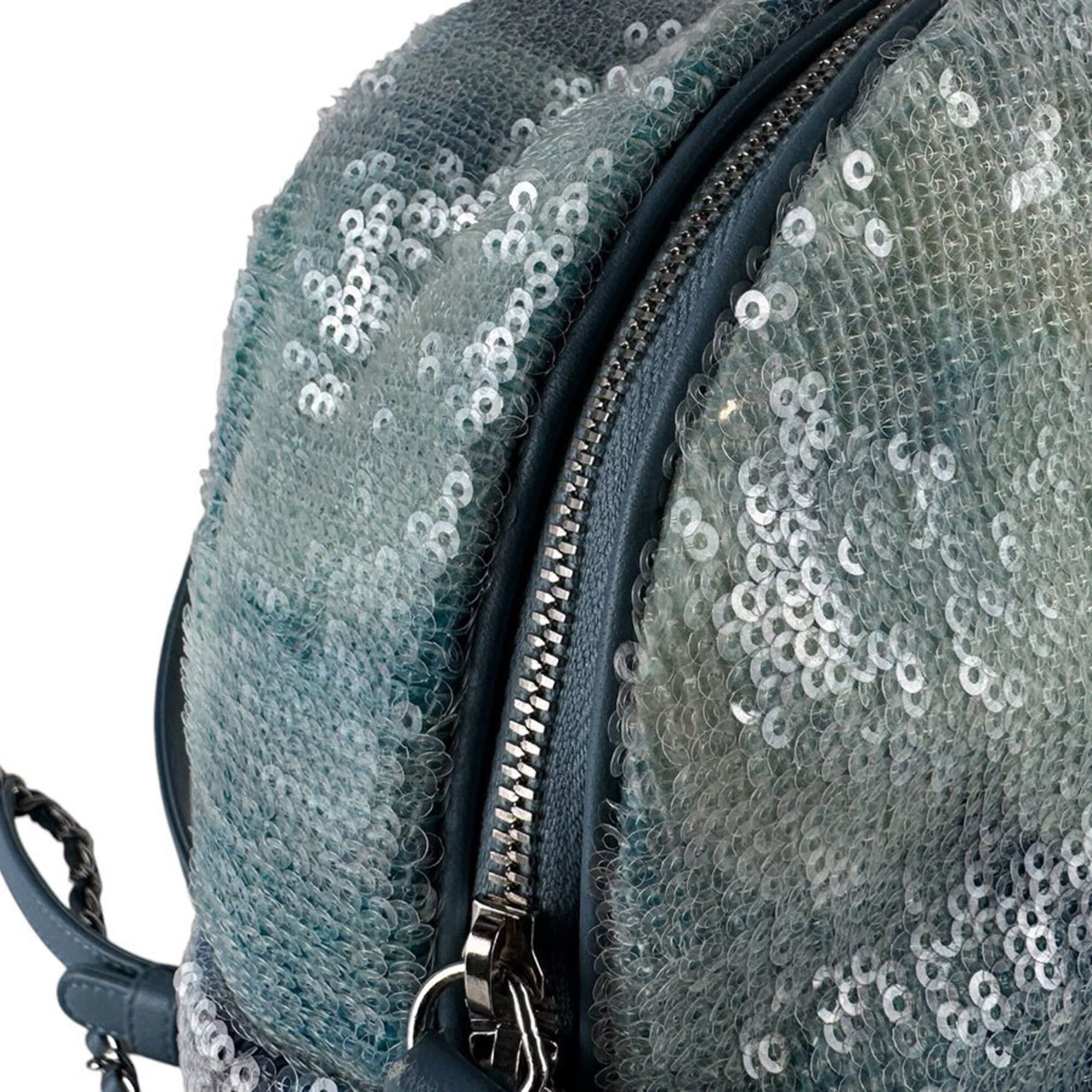 Chanel Chanel Backpack, Sequins, Blue, Women's z9865 Size ONE SIZE - 6 Thumbnail
