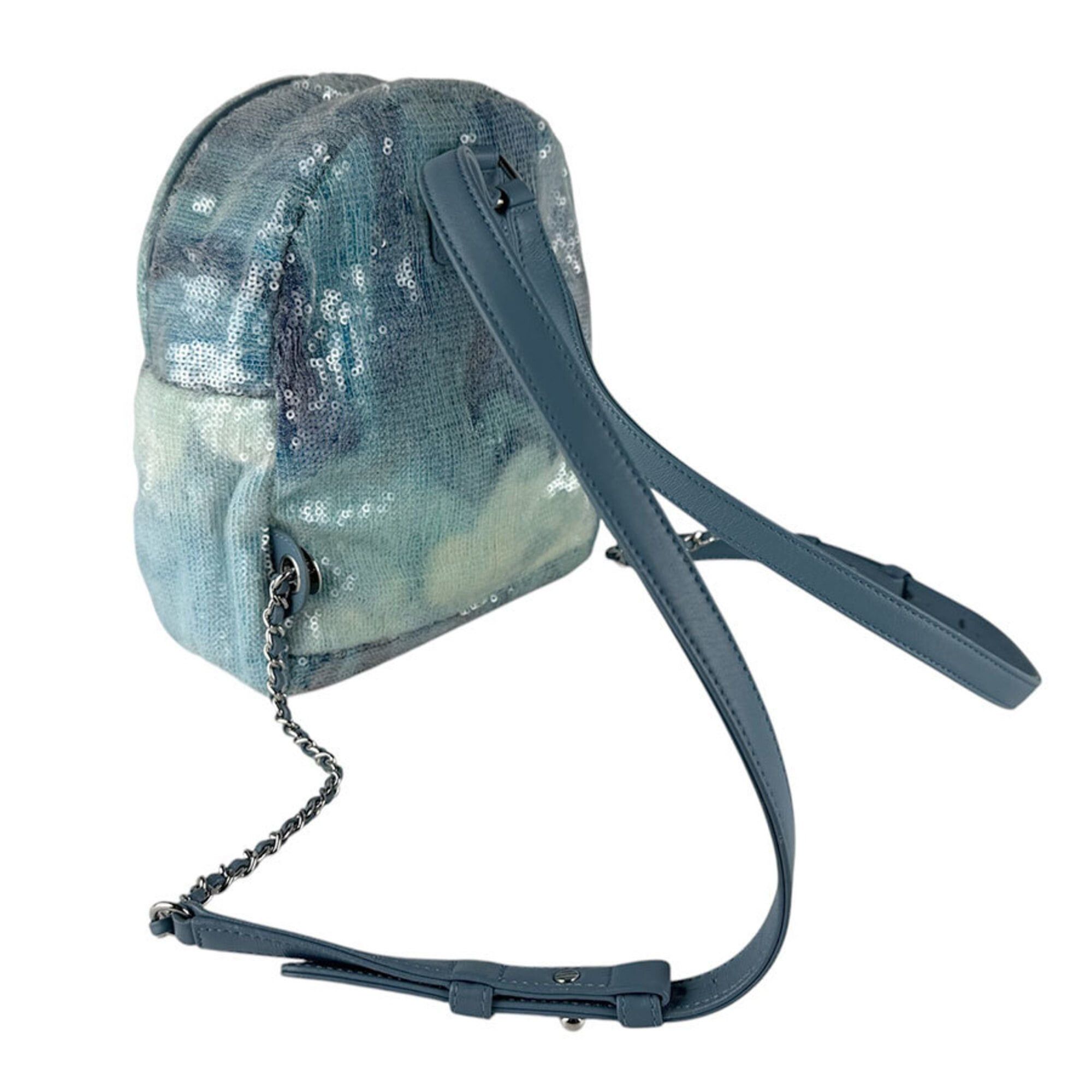 Chanel Chanel Backpack, Sequins, Blue, Women's z9865 Size ONE SIZE - 10 Thumbnail