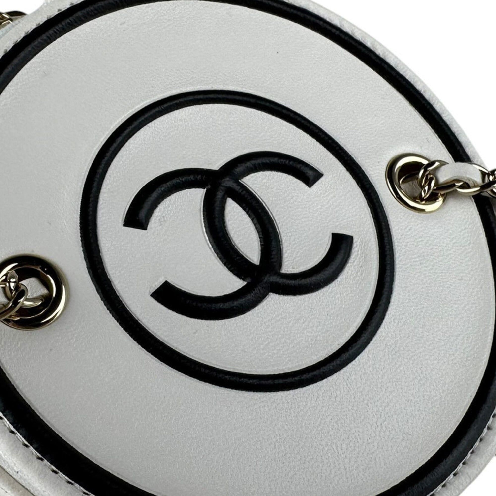 Chanel Chanel Shoulder Bag Leather White Black Women's z9785 Size ONE SIZE - 12 Thumbnail