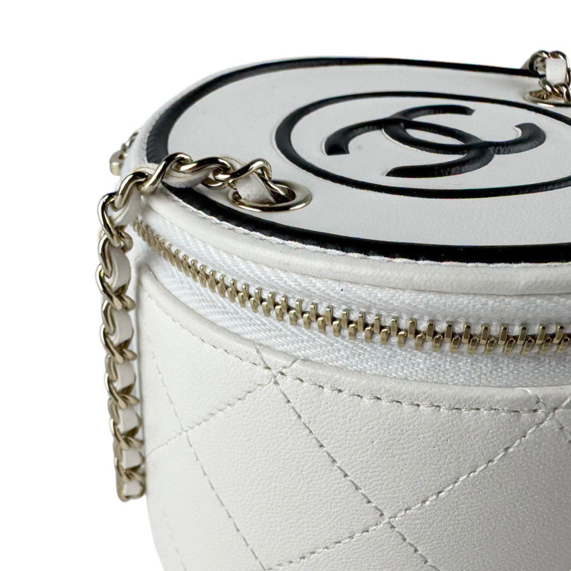 Chanel Chanel Shoulder Bag Leather White Black Women's z9785 Size ONE SIZE - 6 Thumbnail