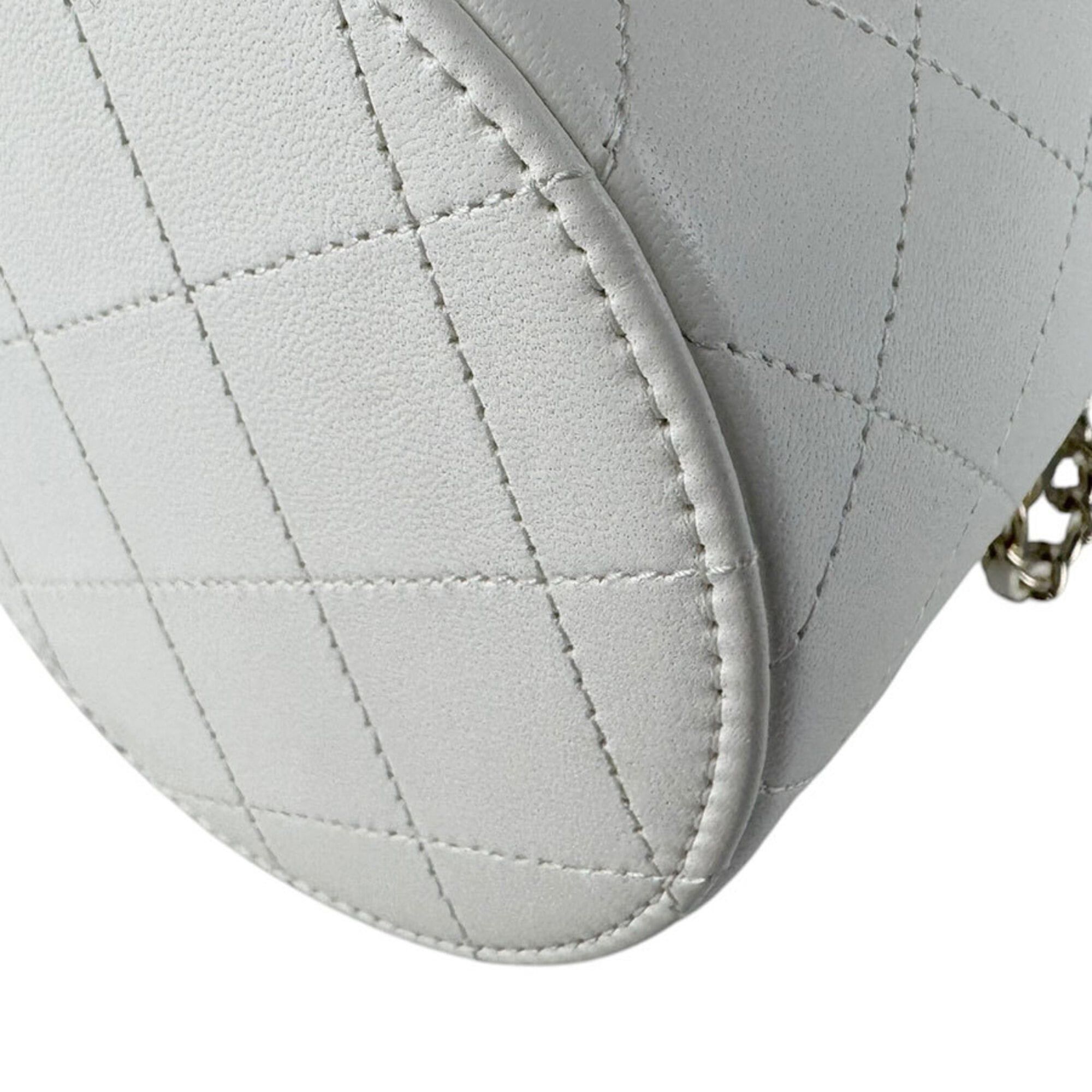 Chanel Chanel Shoulder Bag Leather White Black Women's z9785 Size ONE SIZE - 9 Thumbnail