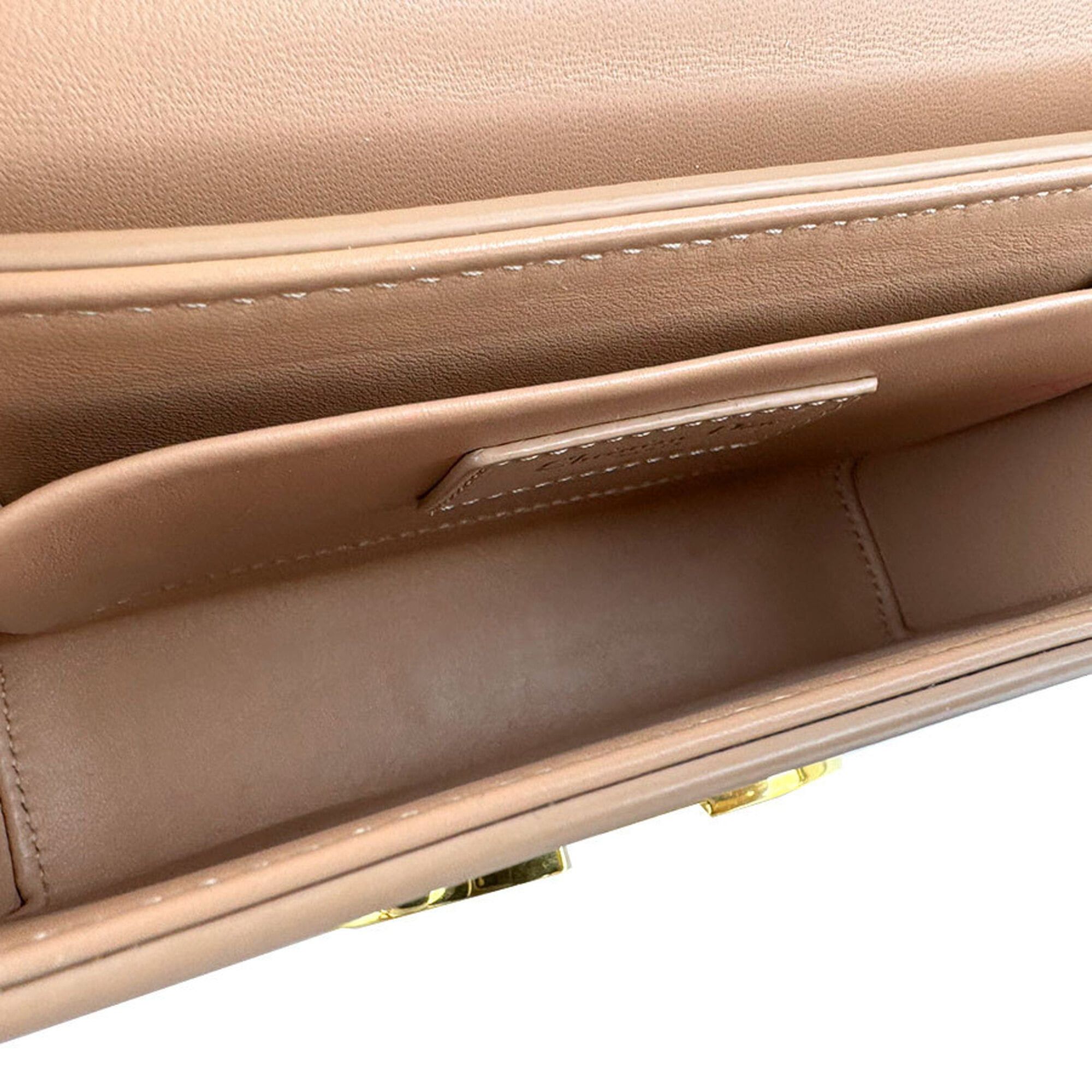 Dior Christian Dior 30 Montaigne Leather Shoulder Bag, Pink Beige, Women's (z9782) Size ONE SIZE - 5 Thumbnail