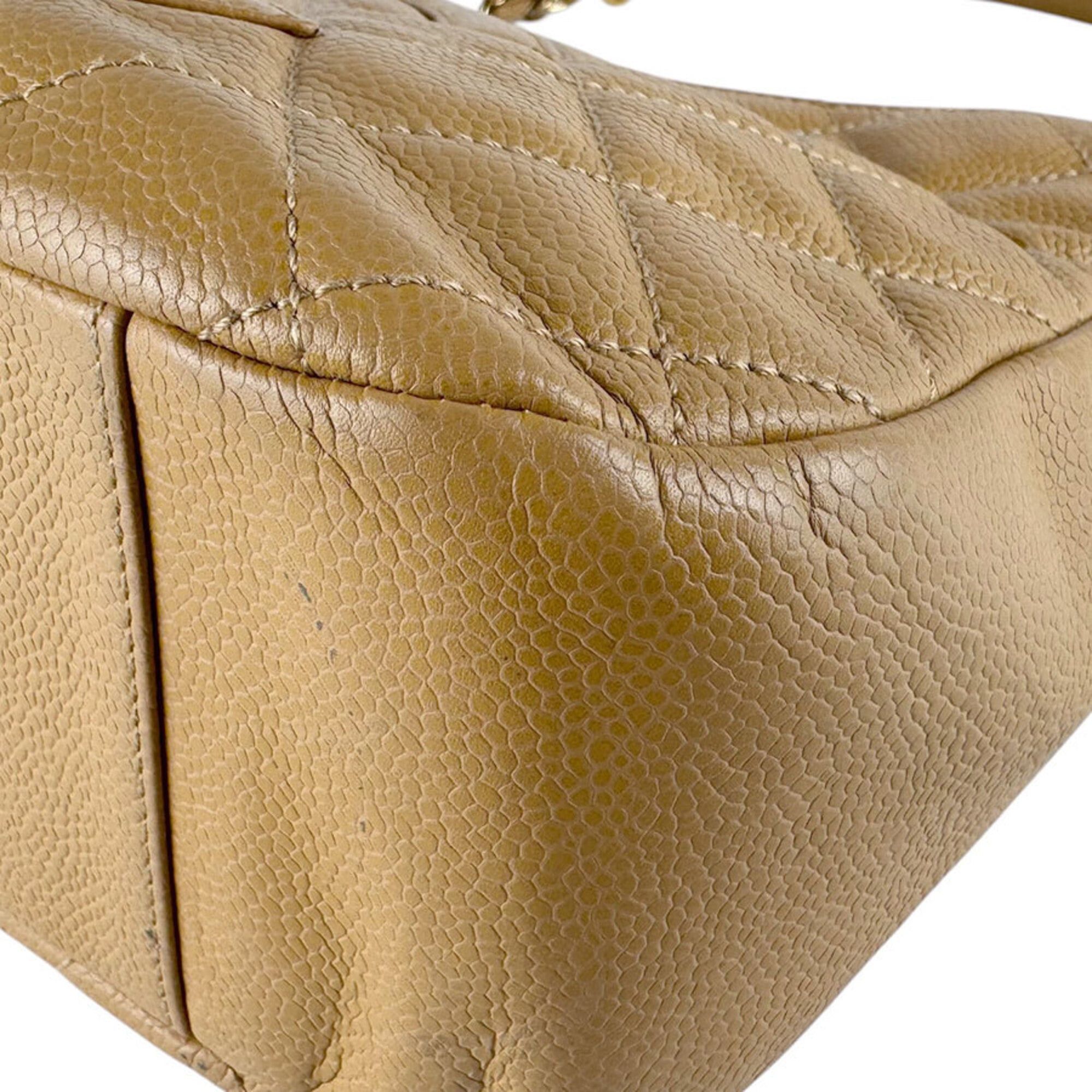 Chanel Chanel Shoulder Bag, Caviar Leather, Camel, Women's z9872 Size ONE SIZE - 7 Thumbnail