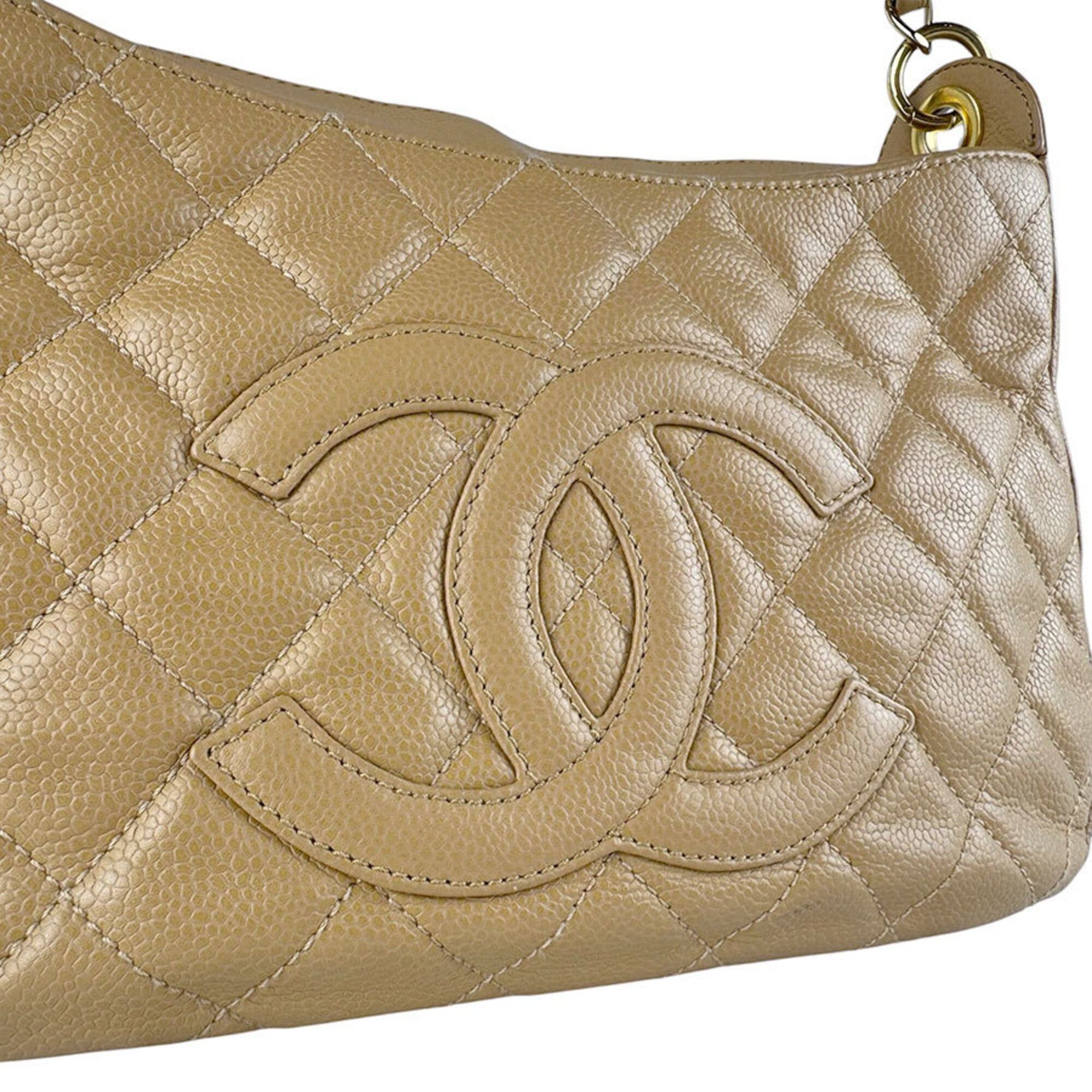 Chanel Chanel Shoulder Bag, Caviar Leather, Camel, Women's z9872 Size ONE SIZE - 10 Thumbnail