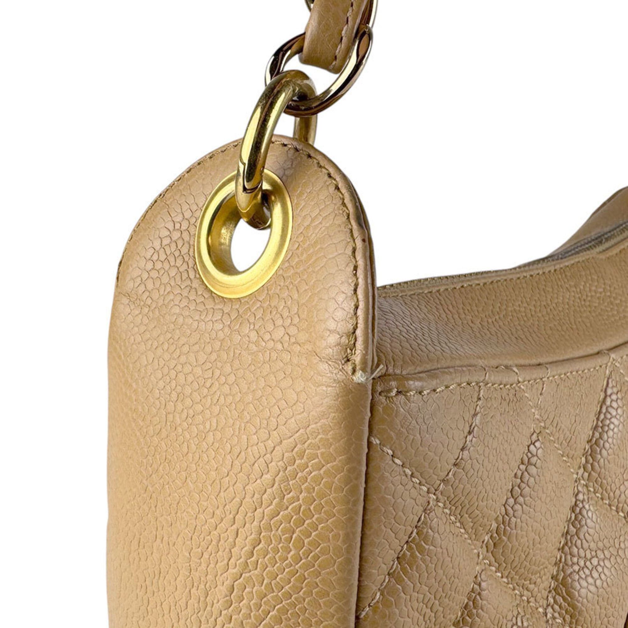 Chanel Chanel Shoulder Bag, Caviar Leather, Camel, Women's z9872 Size ONE SIZE - 6 Thumbnail