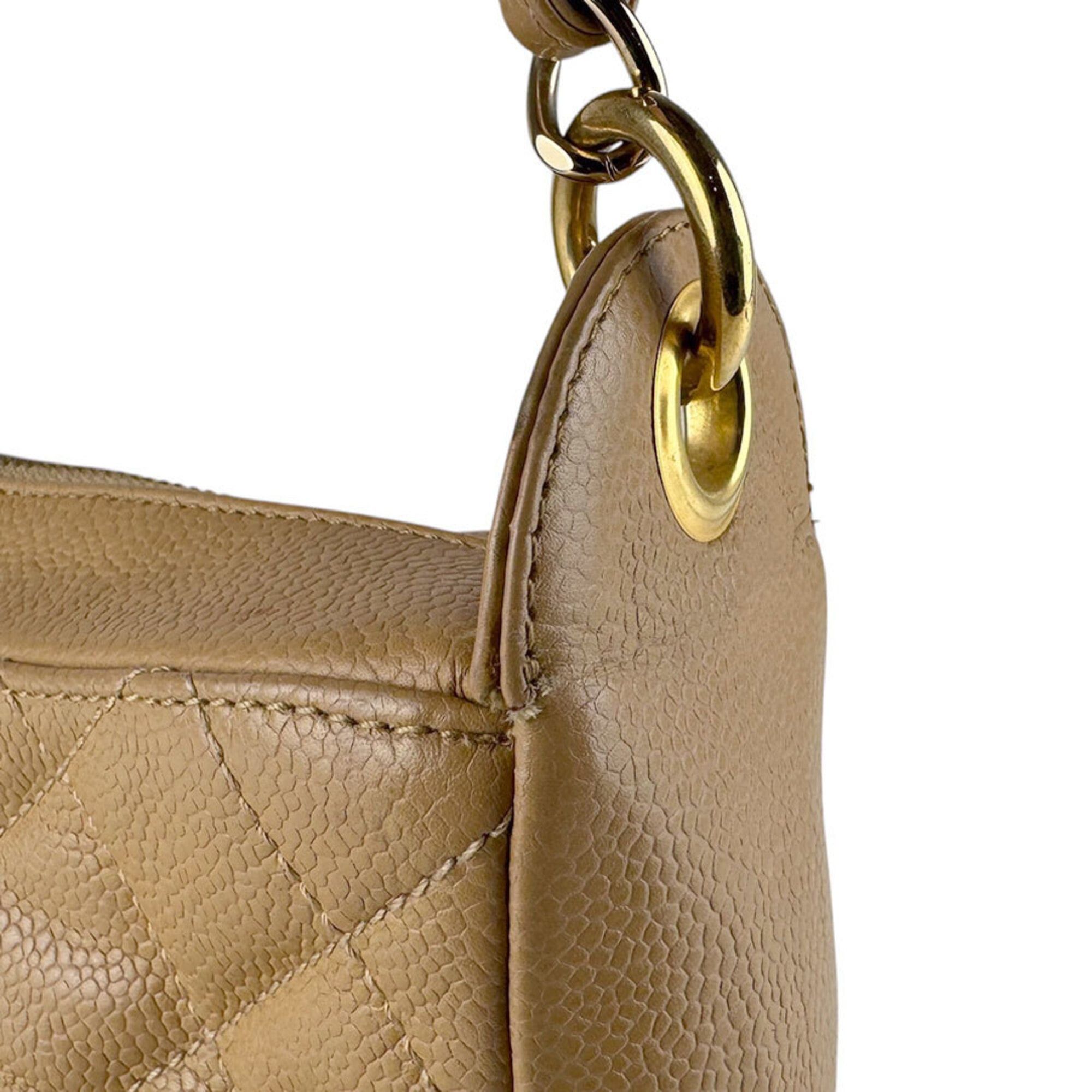 Chanel Chanel Shoulder Bag, Caviar Leather, Camel, Women's z9872 Size ONE SIZE - 5 Thumbnail