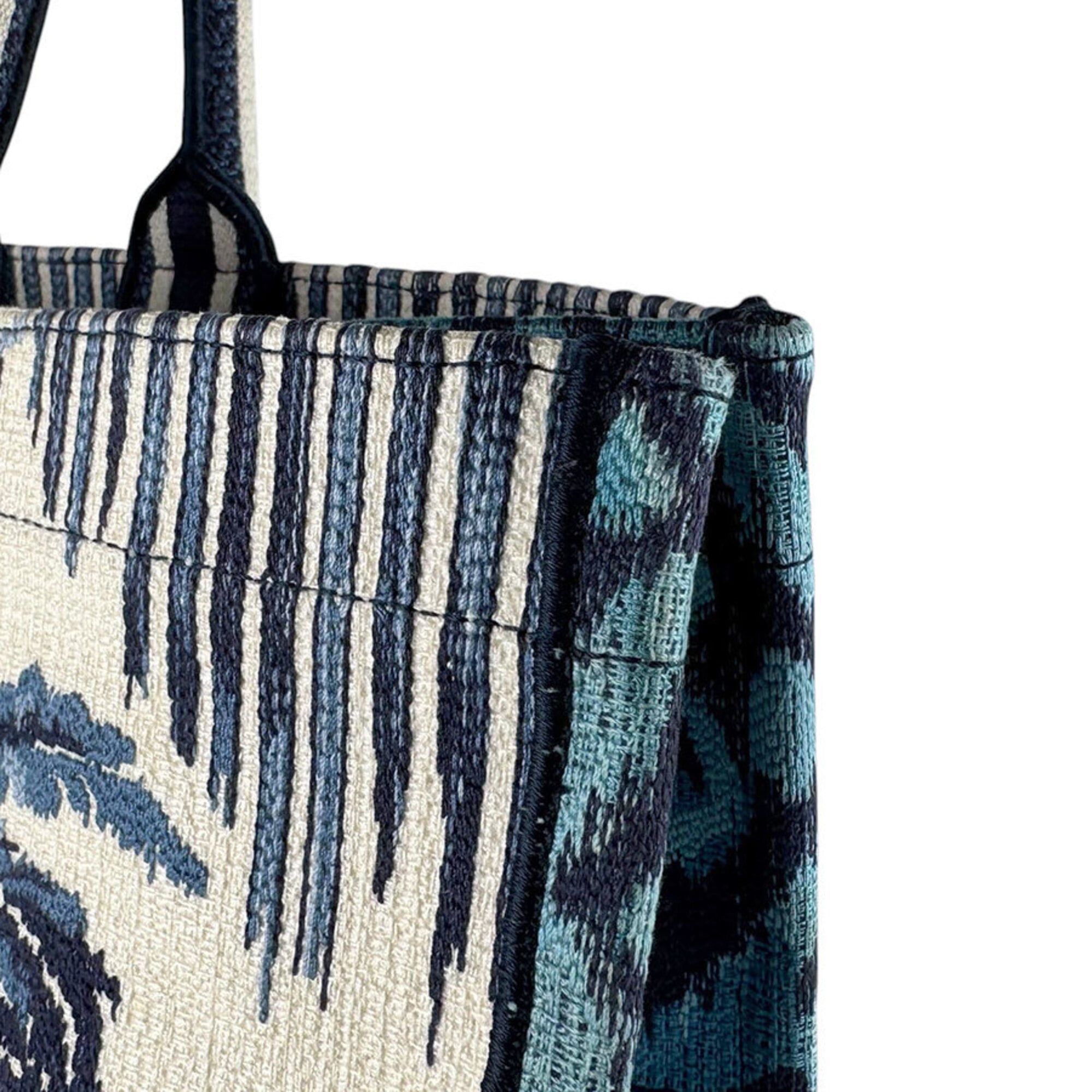 Dior Christian Dior handbag, Book Tote, large, canvas, navy, women's, z9878 Size ONE SIZE - 5 Thumbnail