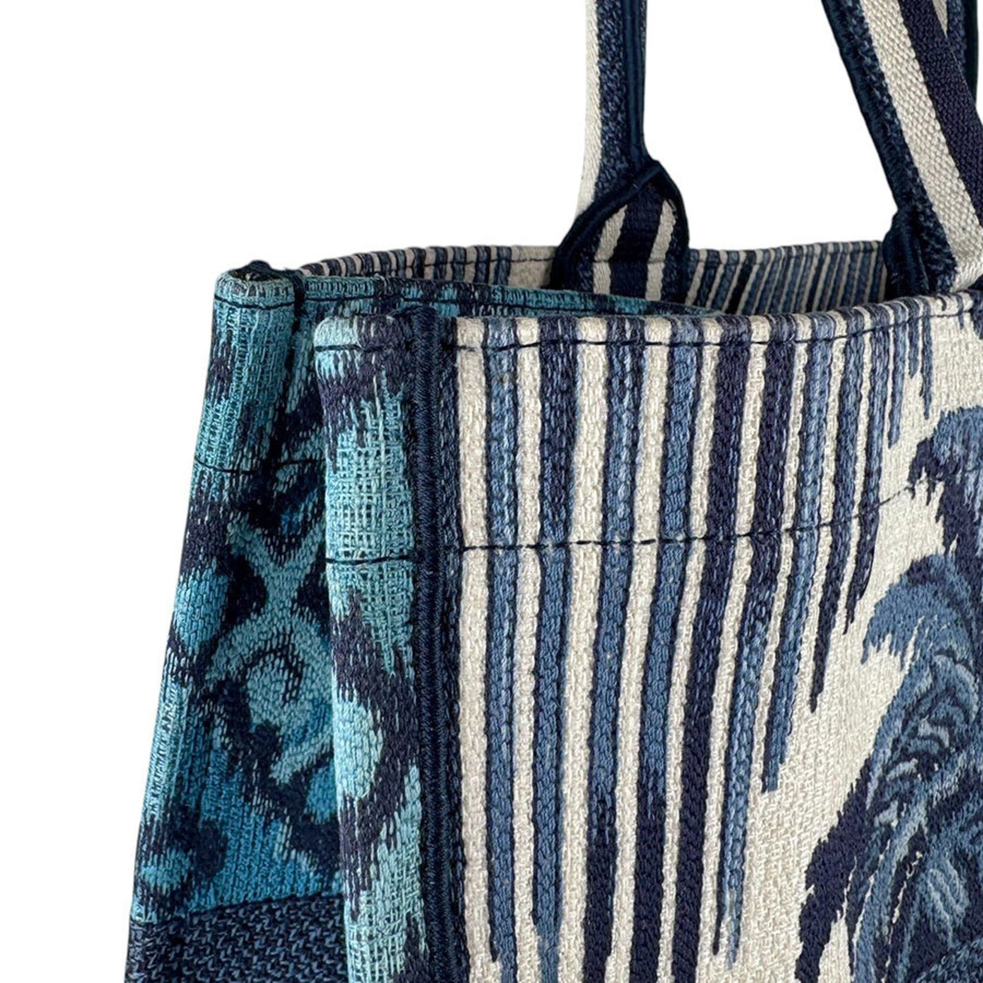 Dior Christian Dior handbag, Book Tote, large, canvas, navy, women's, z9878 Size ONE SIZE - 6 Thumbnail