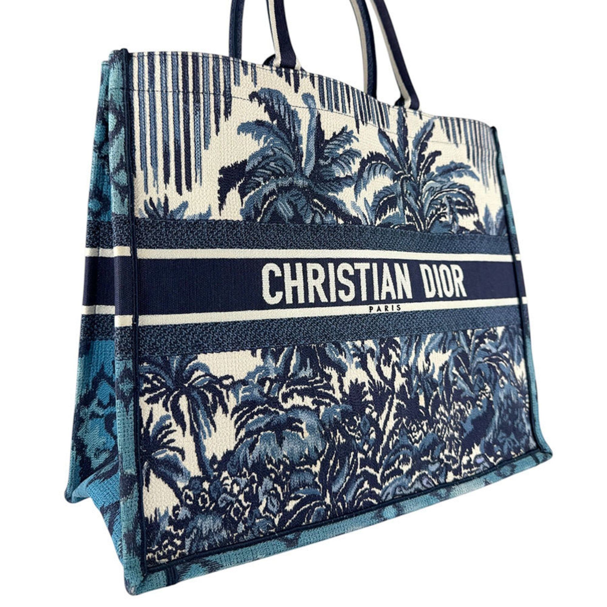Dior Christian Dior handbag, Book Tote, large, canvas, navy, women's, z9878 Size ONE SIZE - 10 Thumbnail